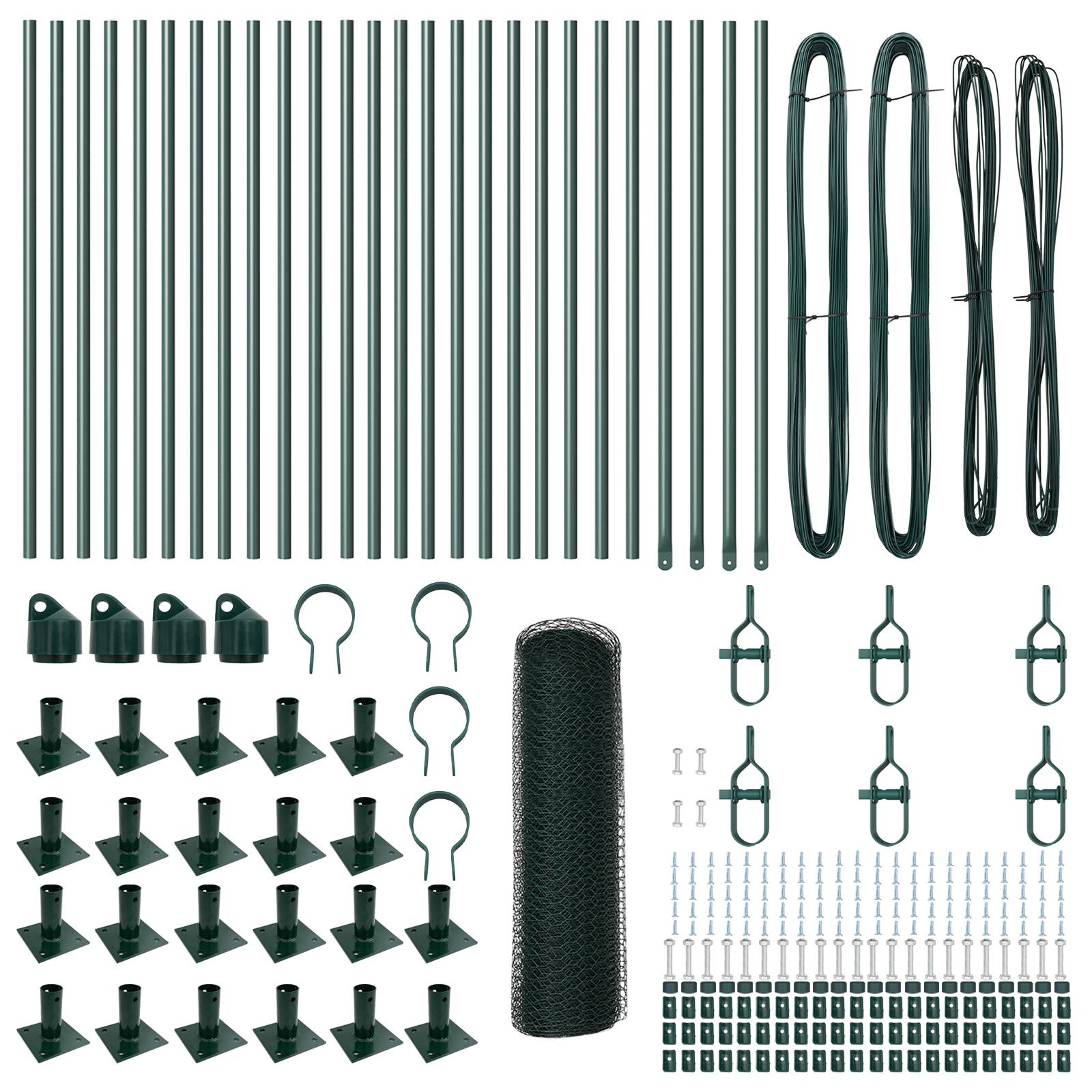 vidaXL Sechseckzaun Grün 0.4x50 m Stahl