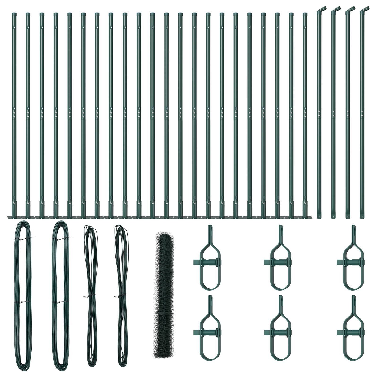vidaXL Hexagonzaun Grün 1,2x50 m Stahl