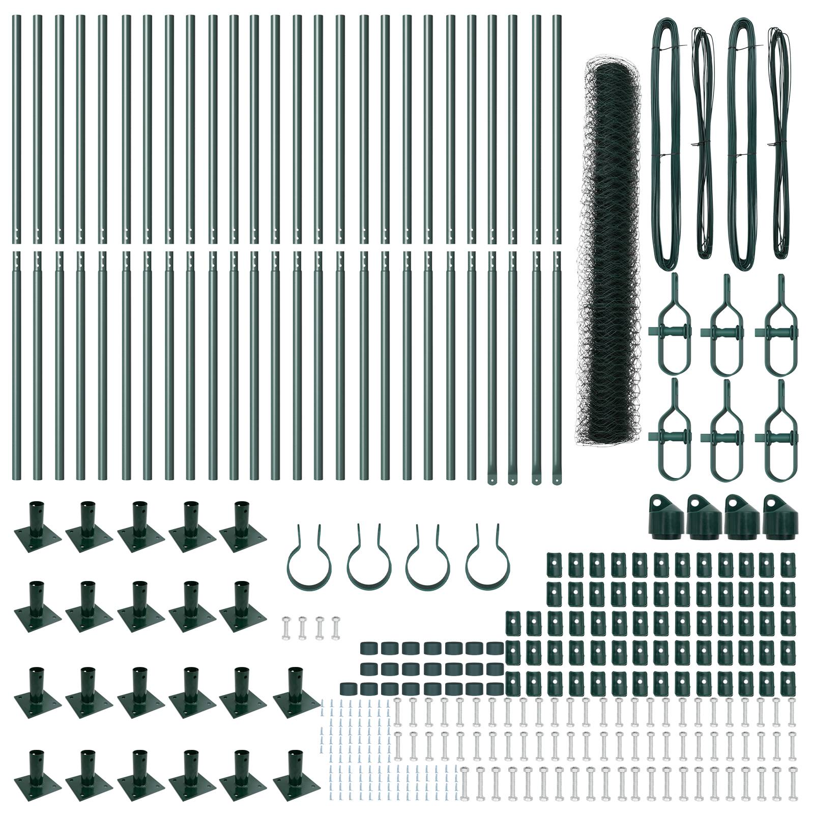 vidaXL Hexagonzaun Grün 1,2x50 m Stahl