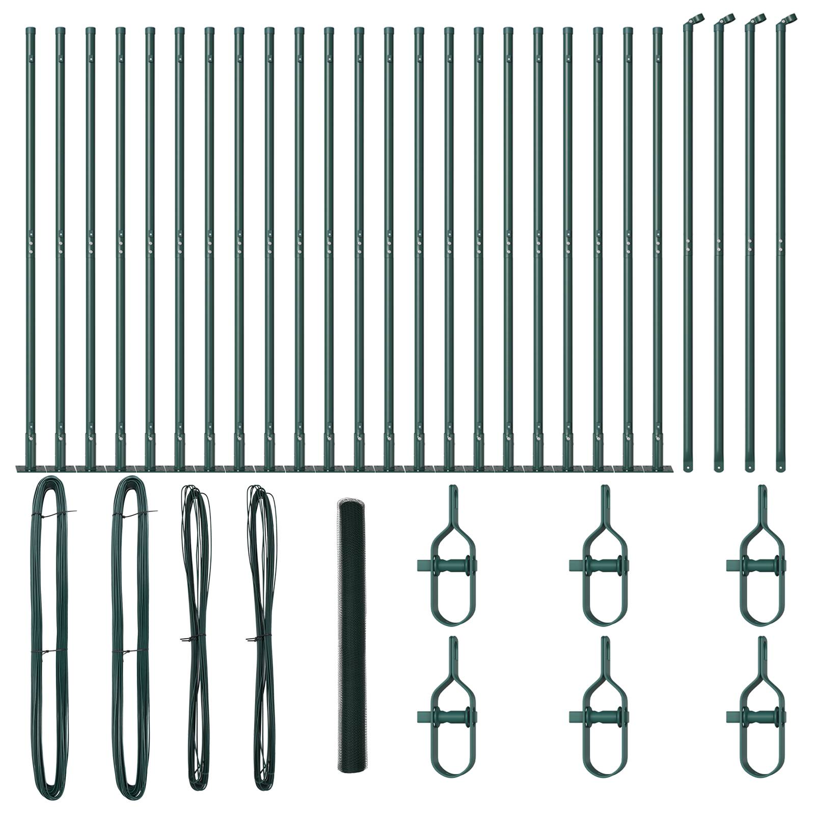 vidaXL Hexagon Zaun Grün 1.6x50 m Stahl