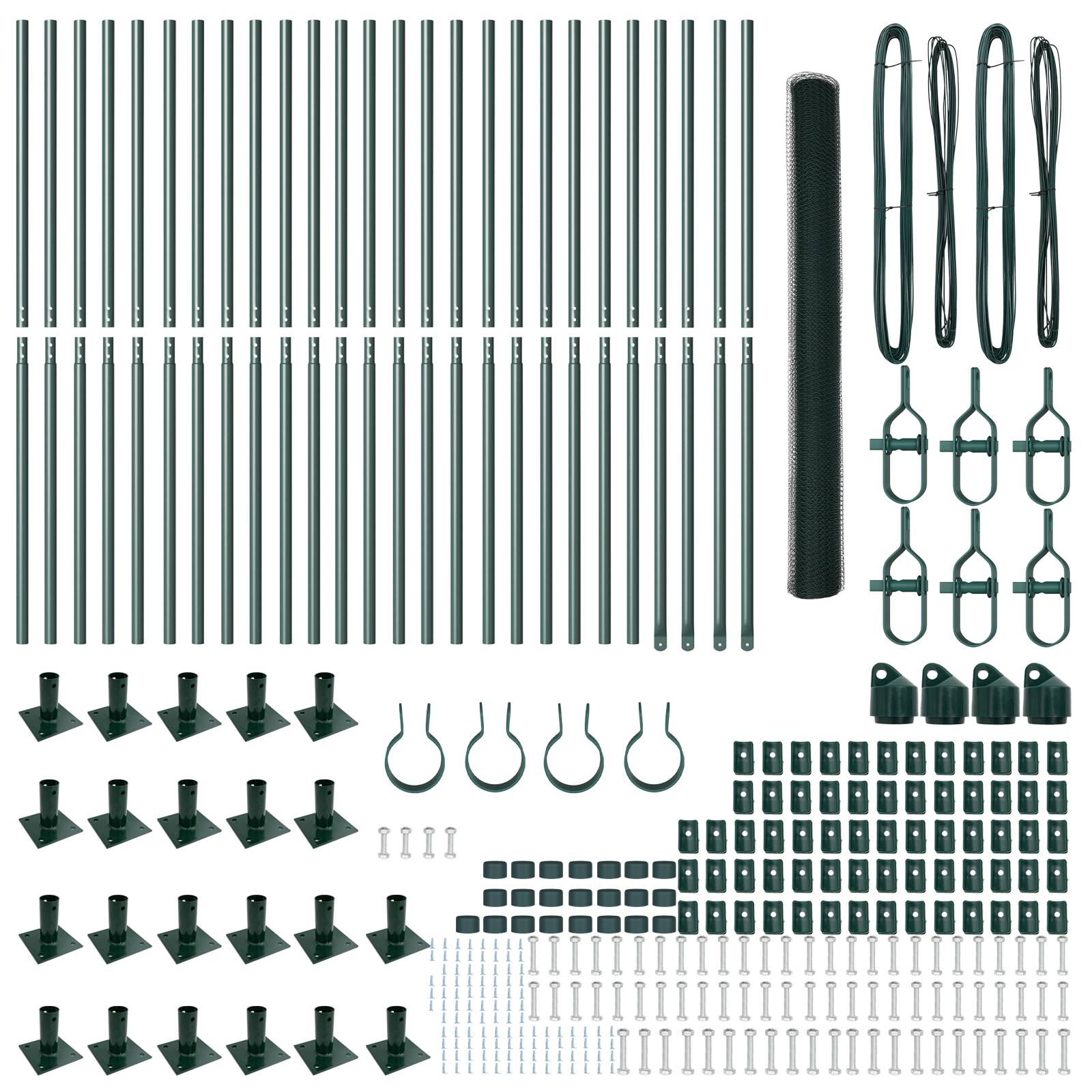 vidaXL Sechseckzaun Grün 1.5x50 m Stahl