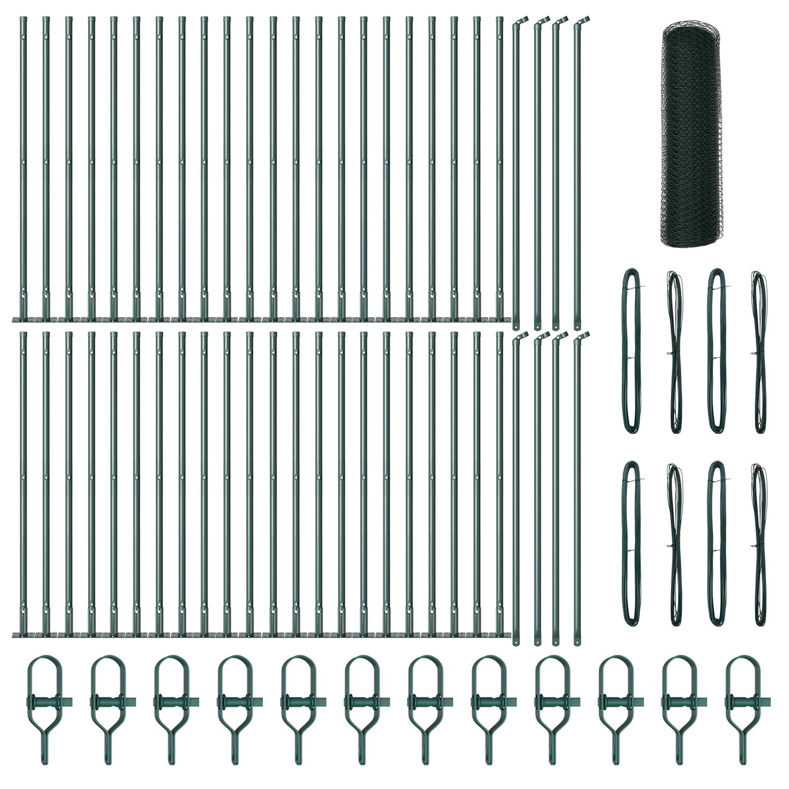 vidaXL Hexagonzaun Grün 1x100 m Stahl