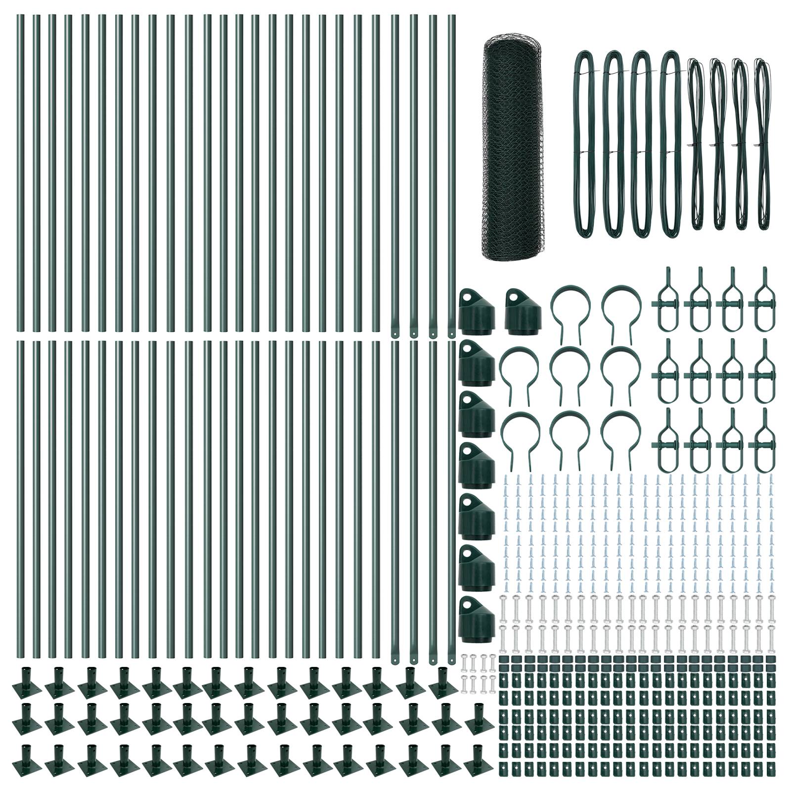 vidaXL Hexagonzaun Grün 1x100 m Stahl