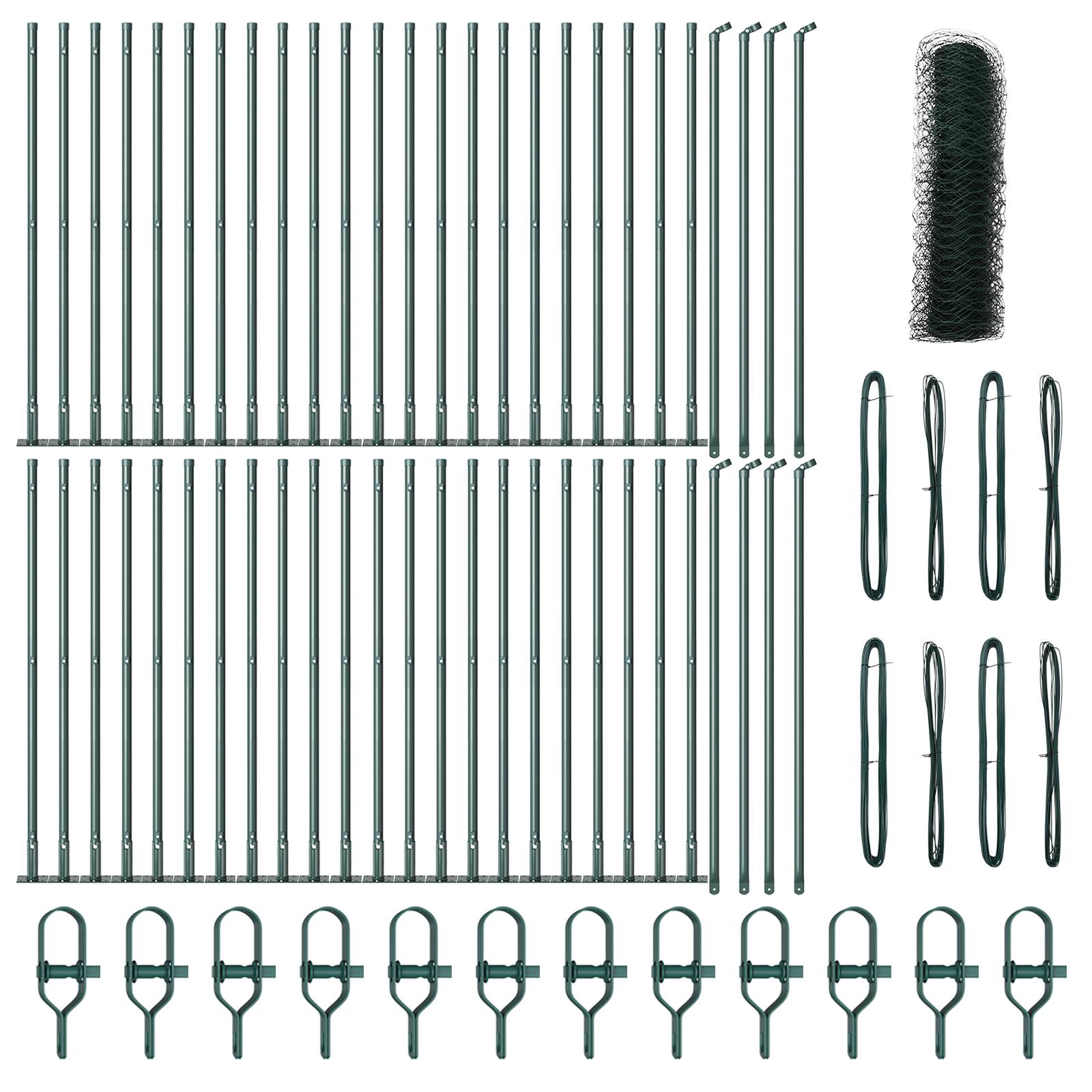 vidaXL Hexagonzaun Grün 1x100 m Stahl