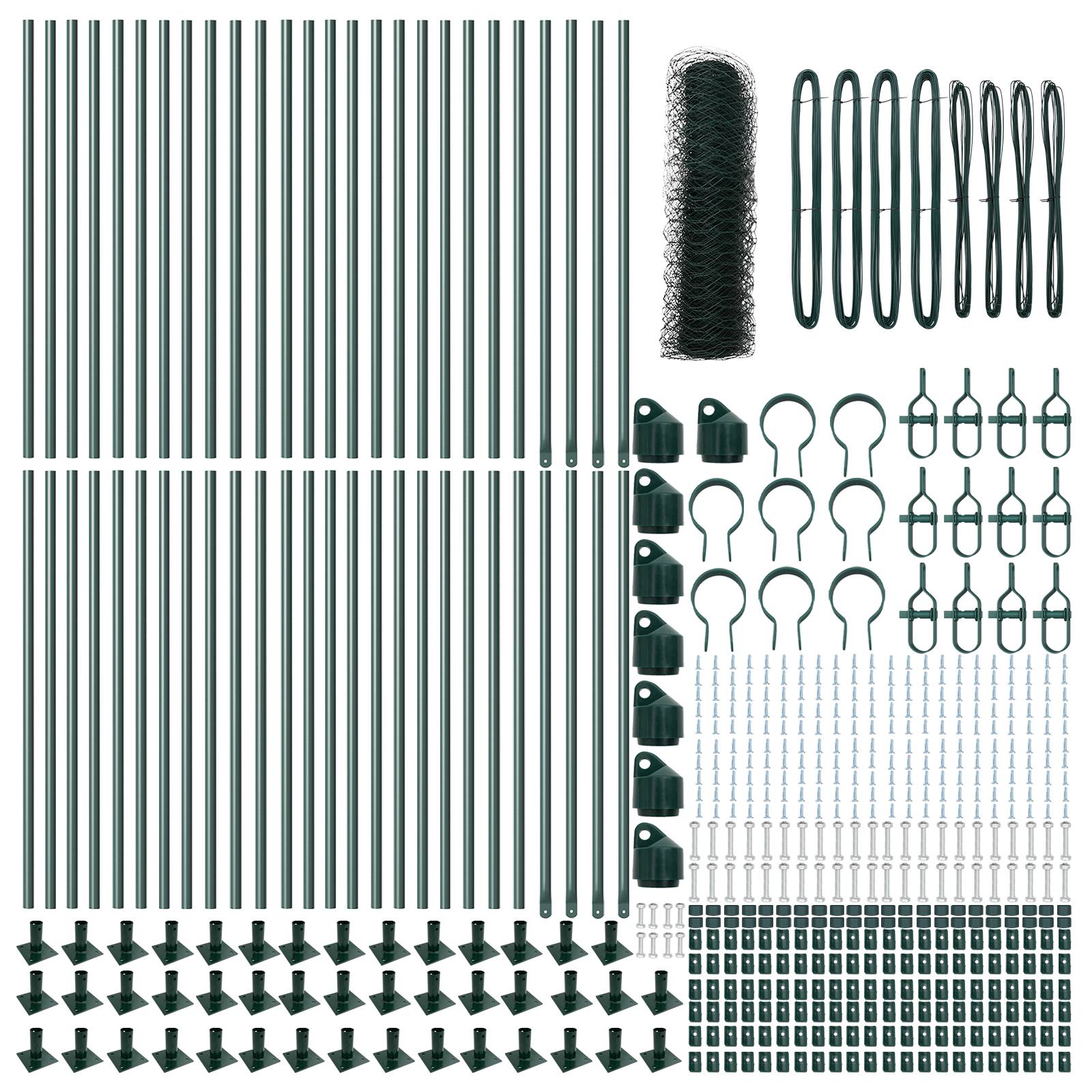 vidaXL Hexagon-Zaun Grün 0,4x100 m Stahl