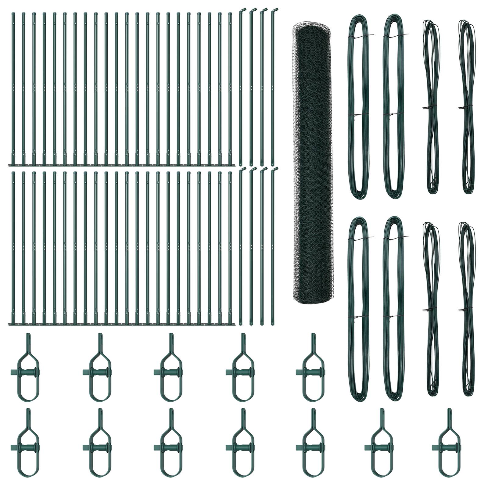 vidaXL Hexagonzaun Grün 1,2x100 m Stahl