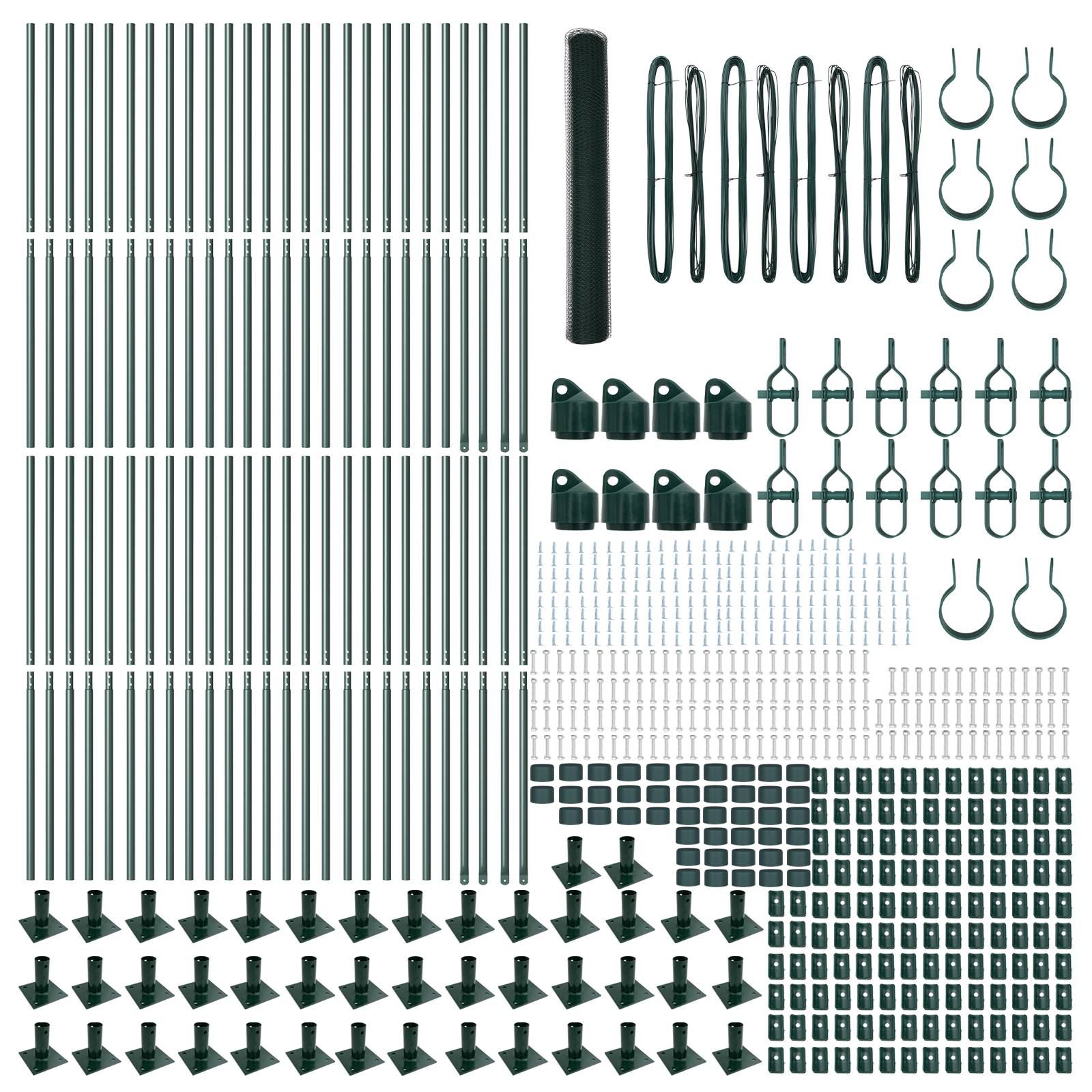 vidaXL Hexagonzaun Grün 1,2x100 m Stahl