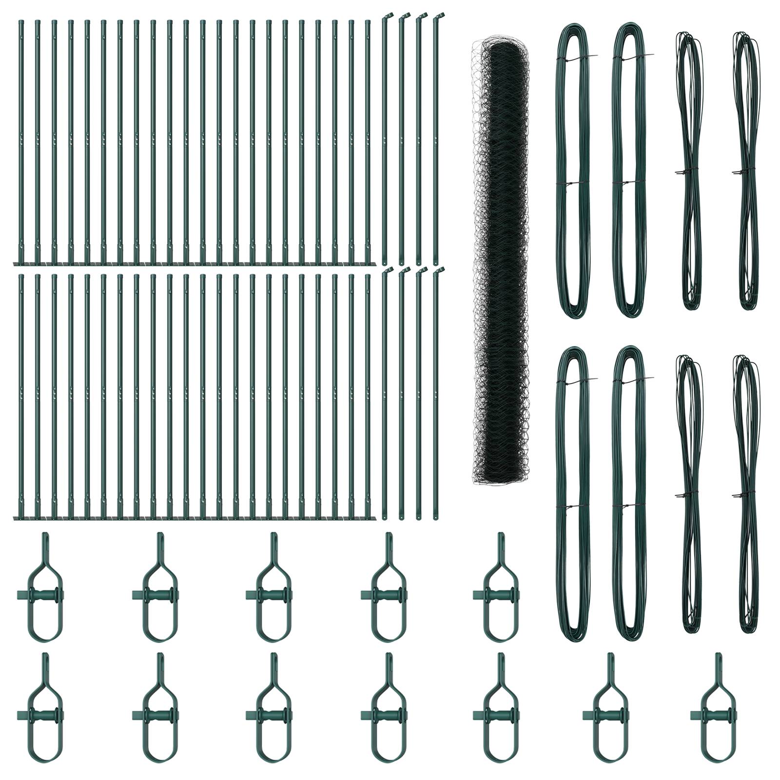 vidaXL Hexagonzaun Grün 1,4 x 100 m Stahl