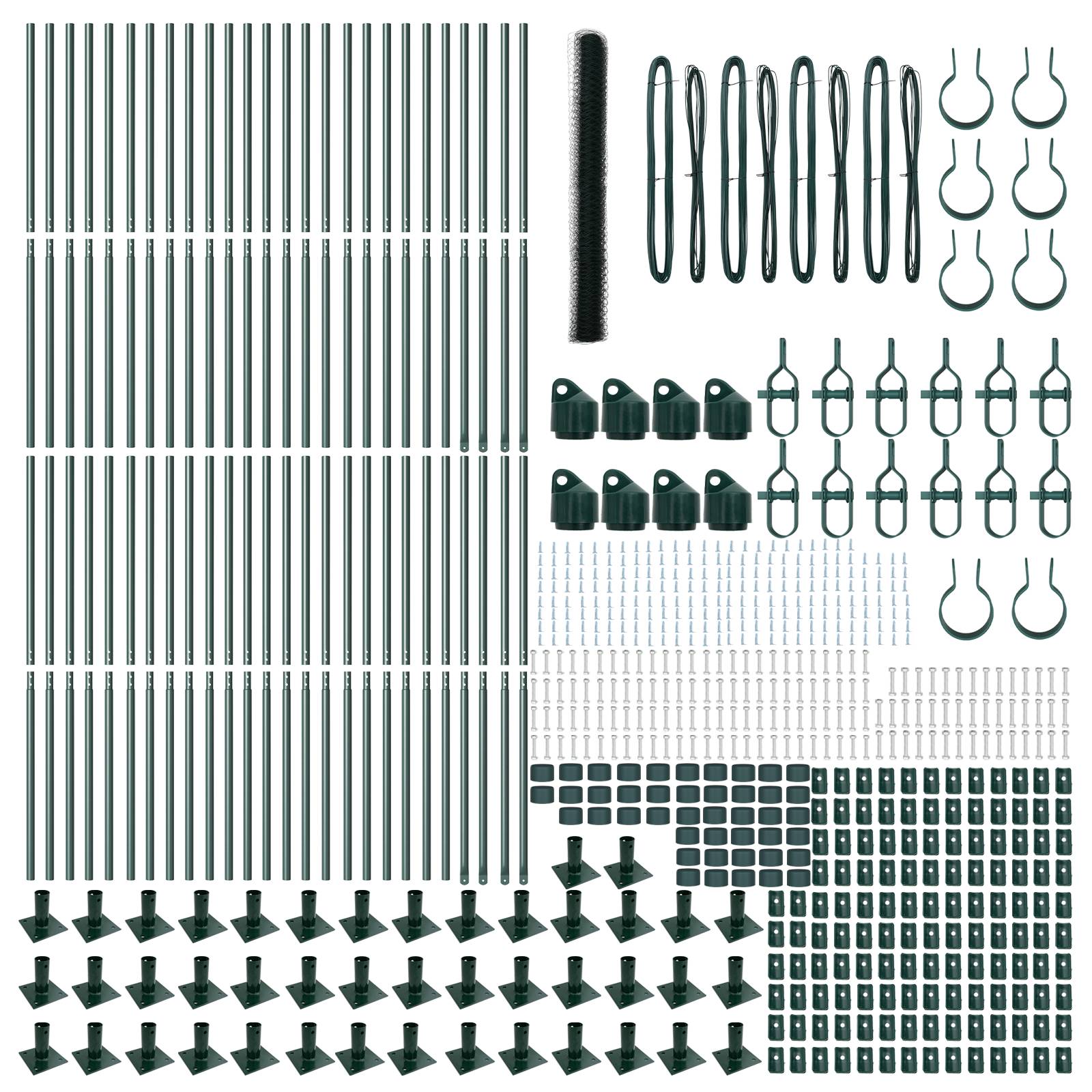 vidaXL Hexagonzaun Grün 1,4 x 100 m Stahl