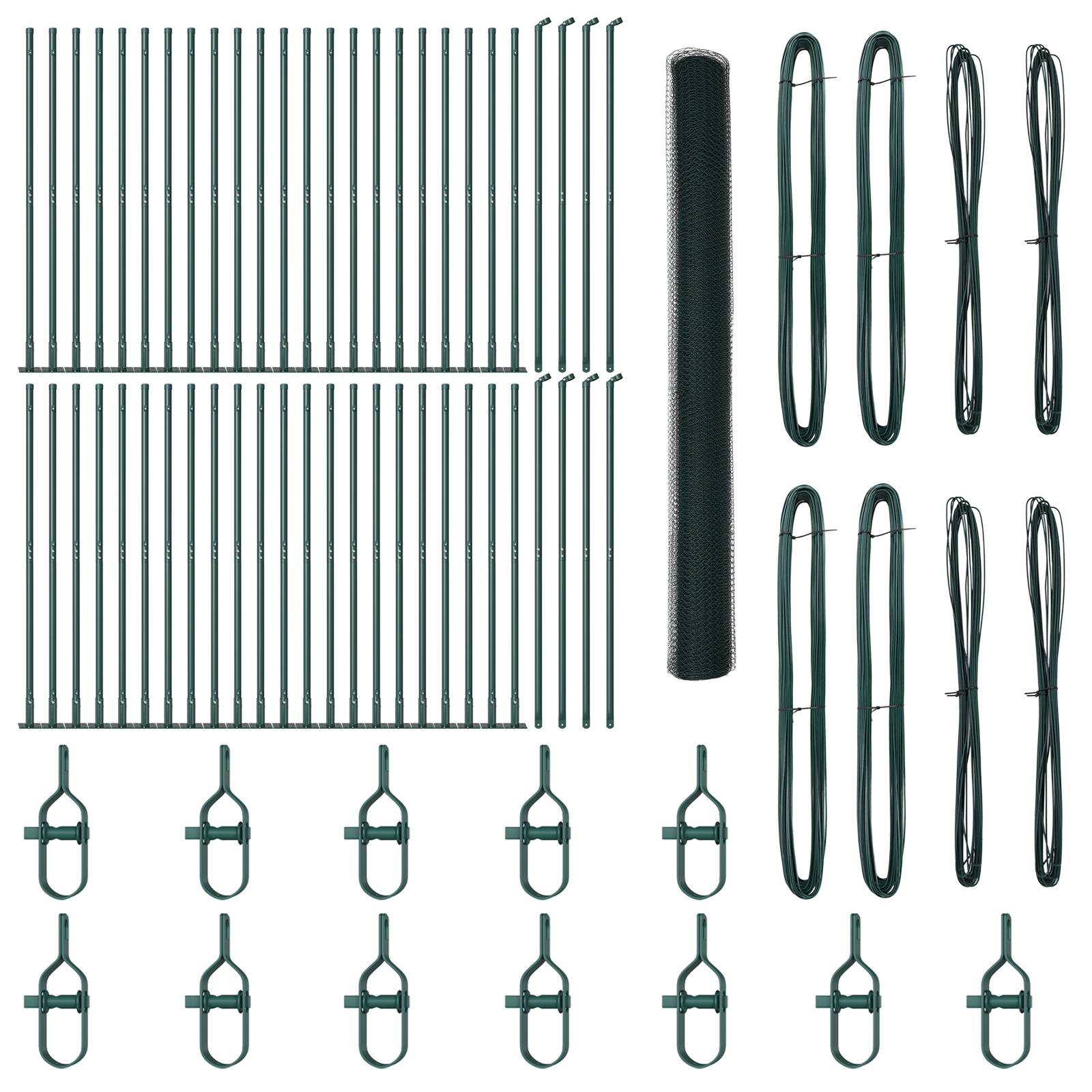 vidaXL Sechseckzaun Grün 1.4x100 m Stahl