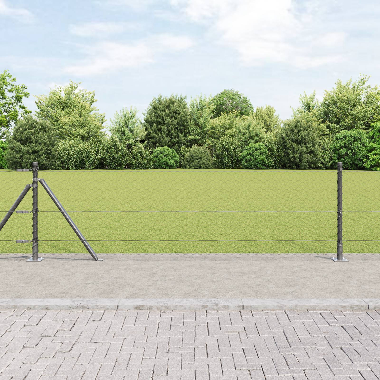 vidaXL Hexagonzaun Grau 0,4x10 m Stahl