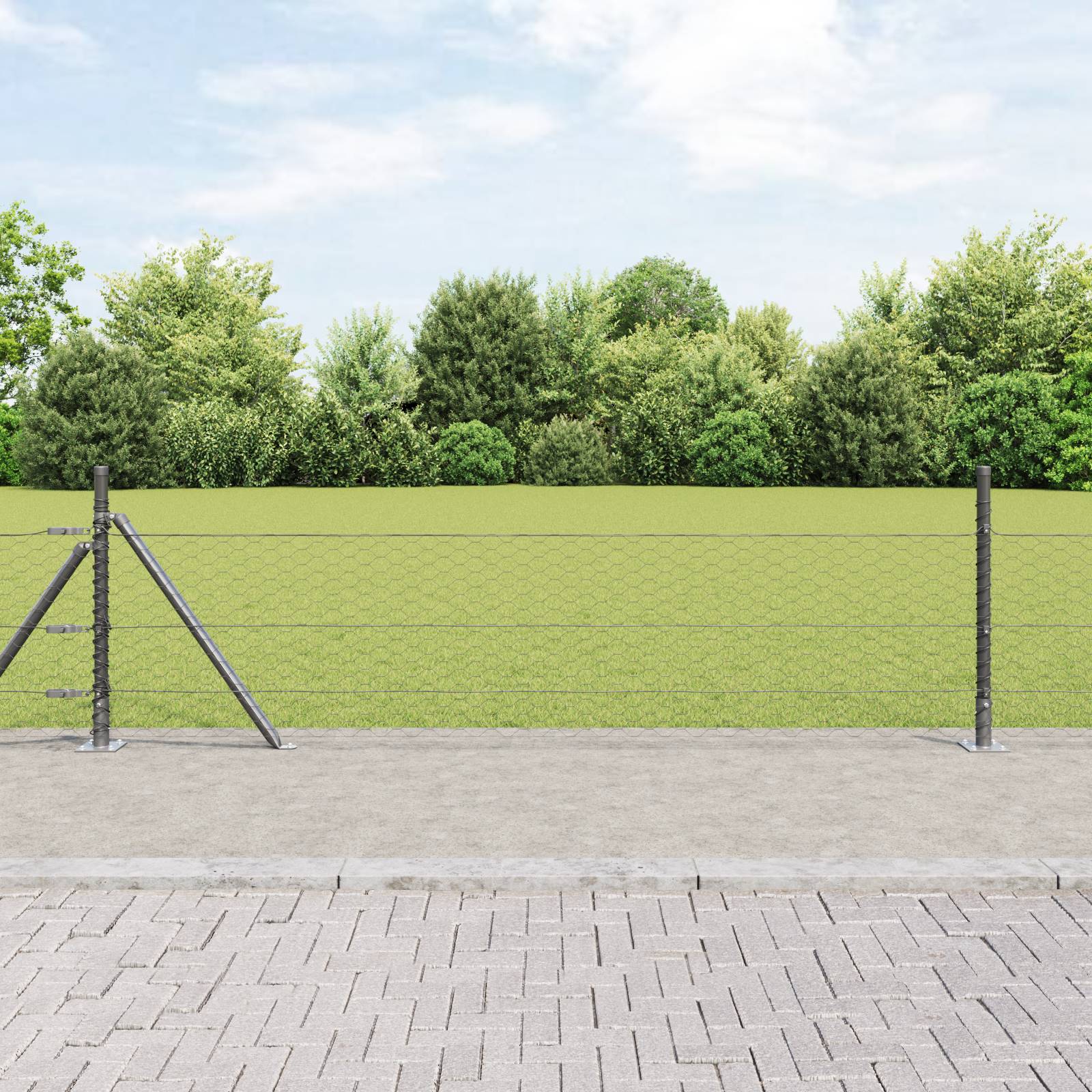 vidaXL Sechseckzaun Grau 0.5x10 m Stahl