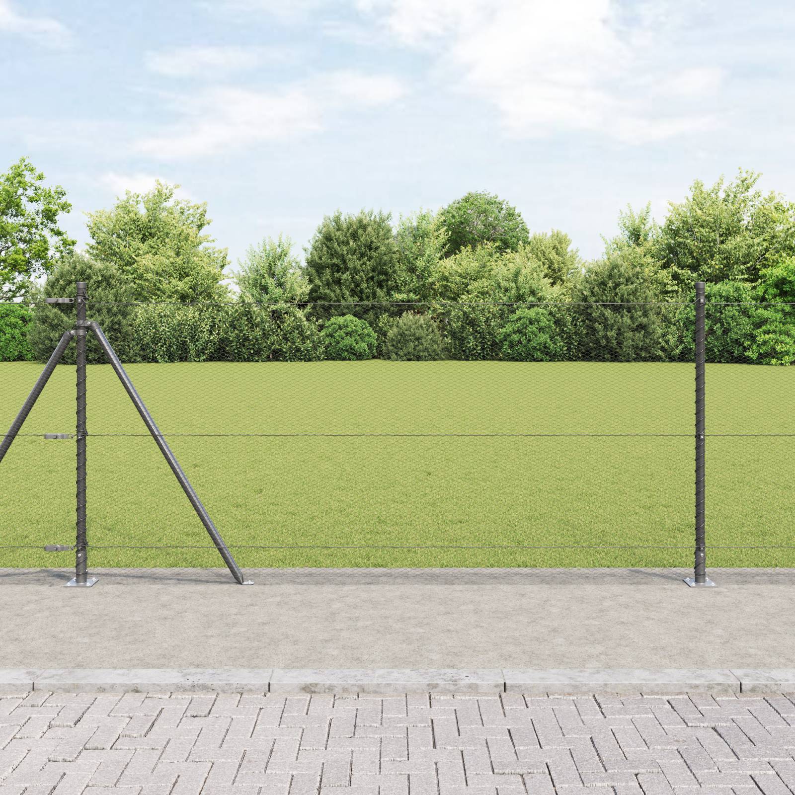 vidaXL Hexagonzaun Grau 0,8x100 m Stahl