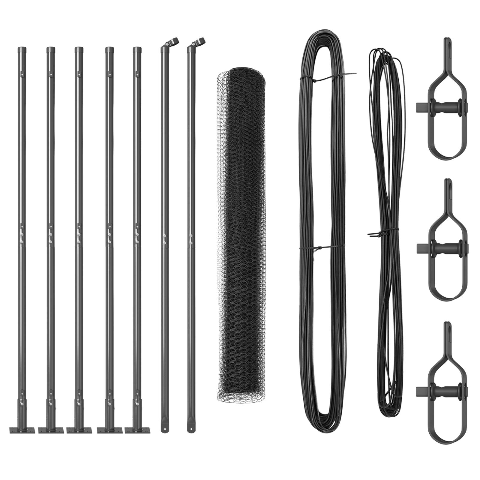vidaXL Hexagonzaun Grau 1x10 m Stahl