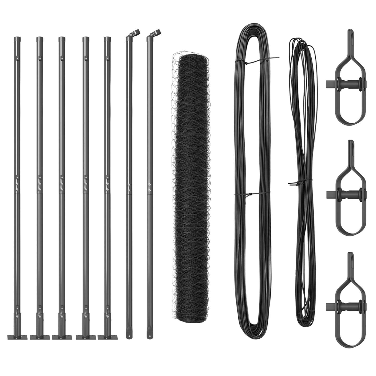 vidaXL Hexagonzaun Grau 0,8x10 m Stahl