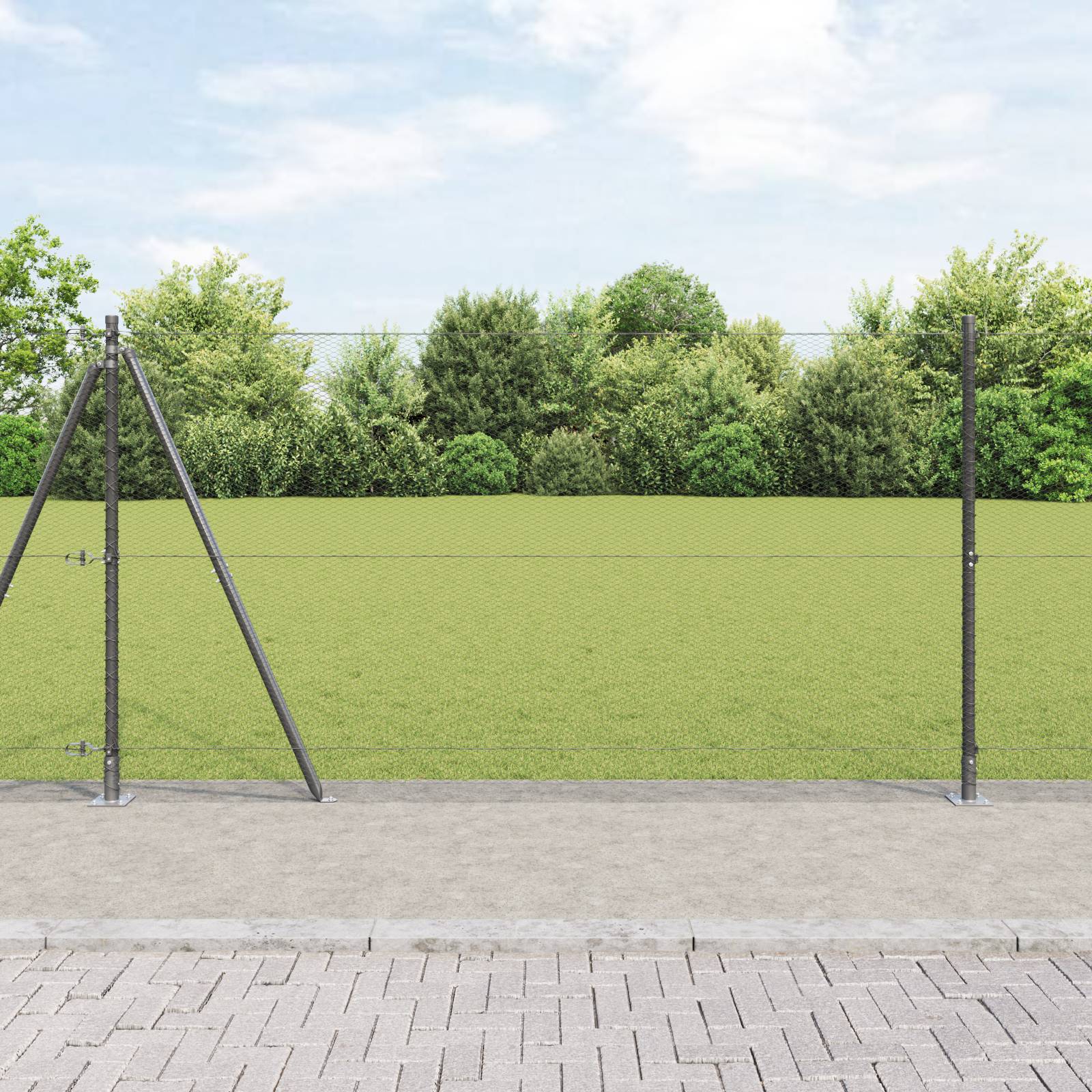 vidaXL Sechseckzaun grau 1,2x10 m Stahl