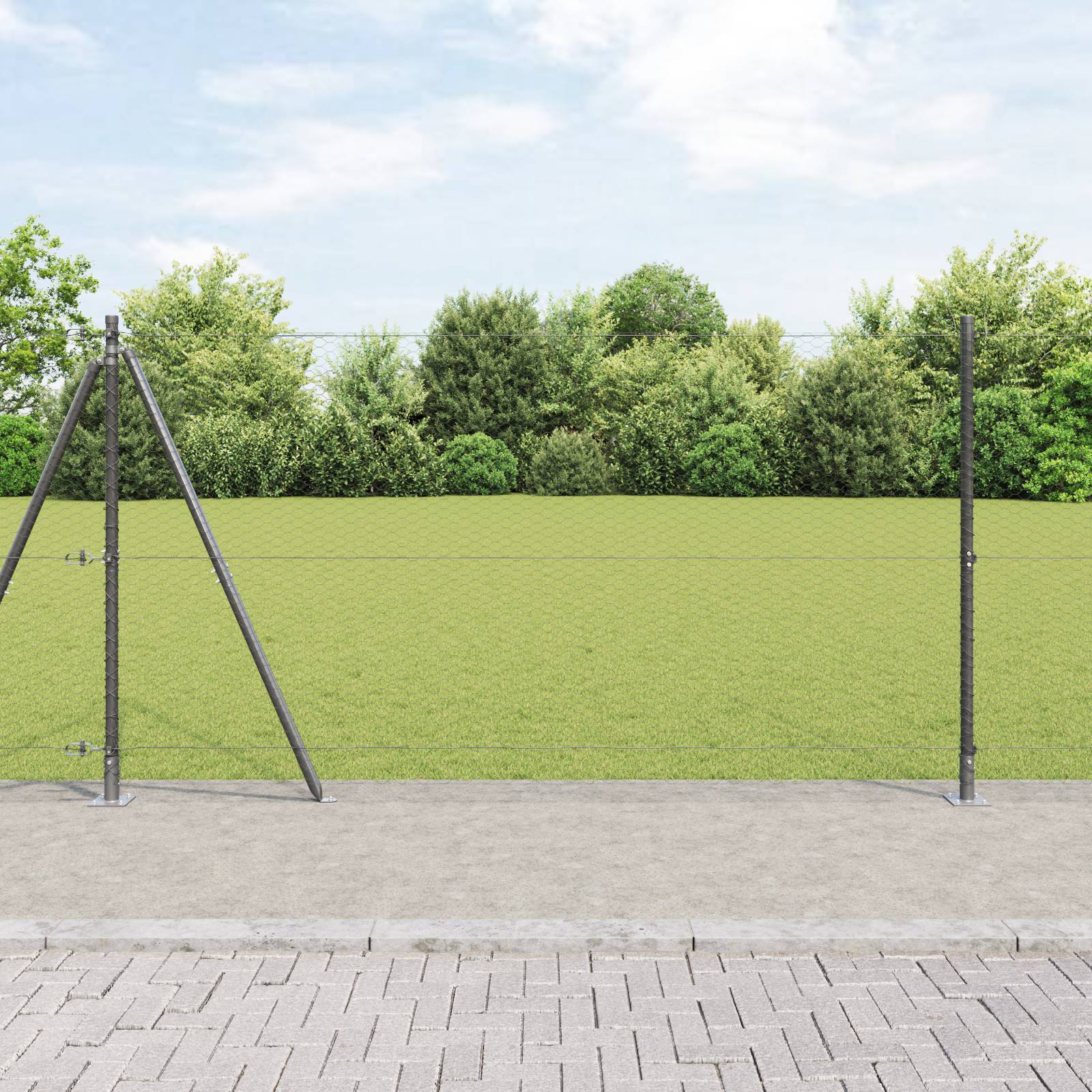 vidaXL Hexagon Zaun Grau 1,2x100 m Stahl