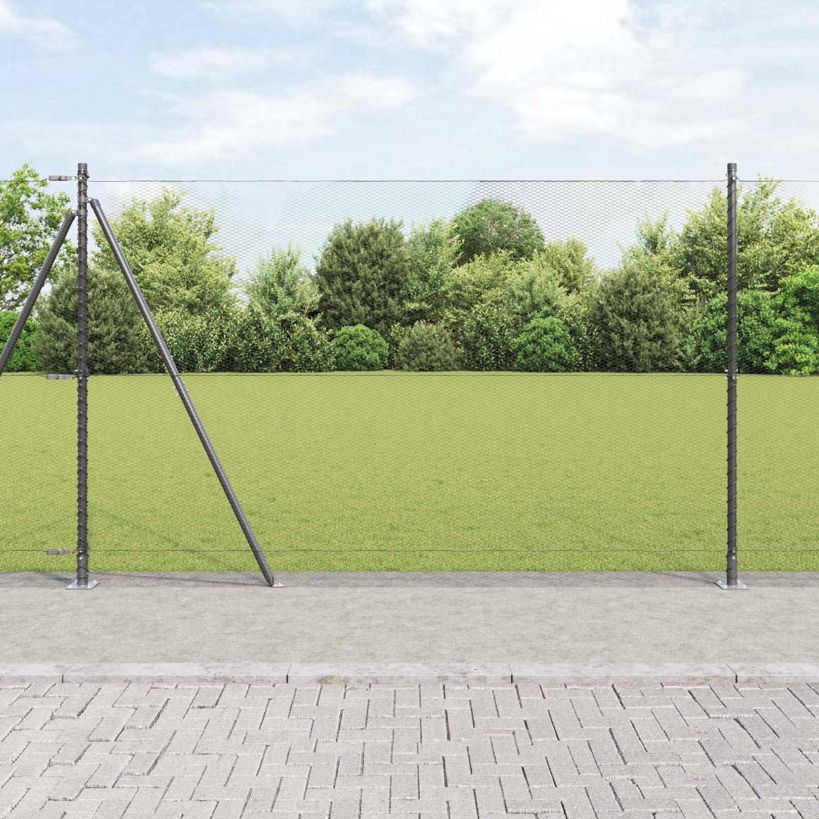 vidaXL Hexagonzaun Grau 1.6x10 m Stahl