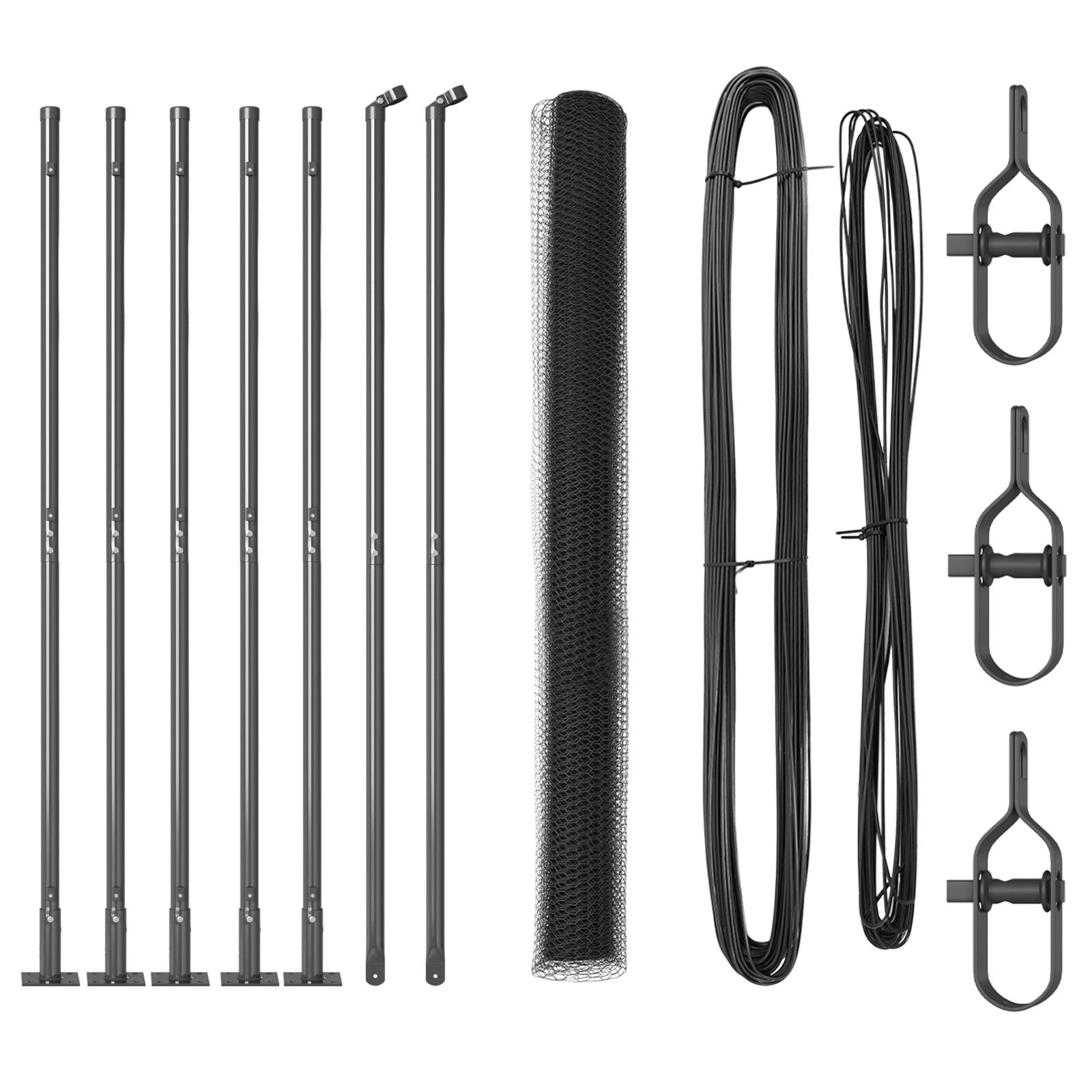 vidaXL Sechseckzaun Grau 1,4x10 m Stahl