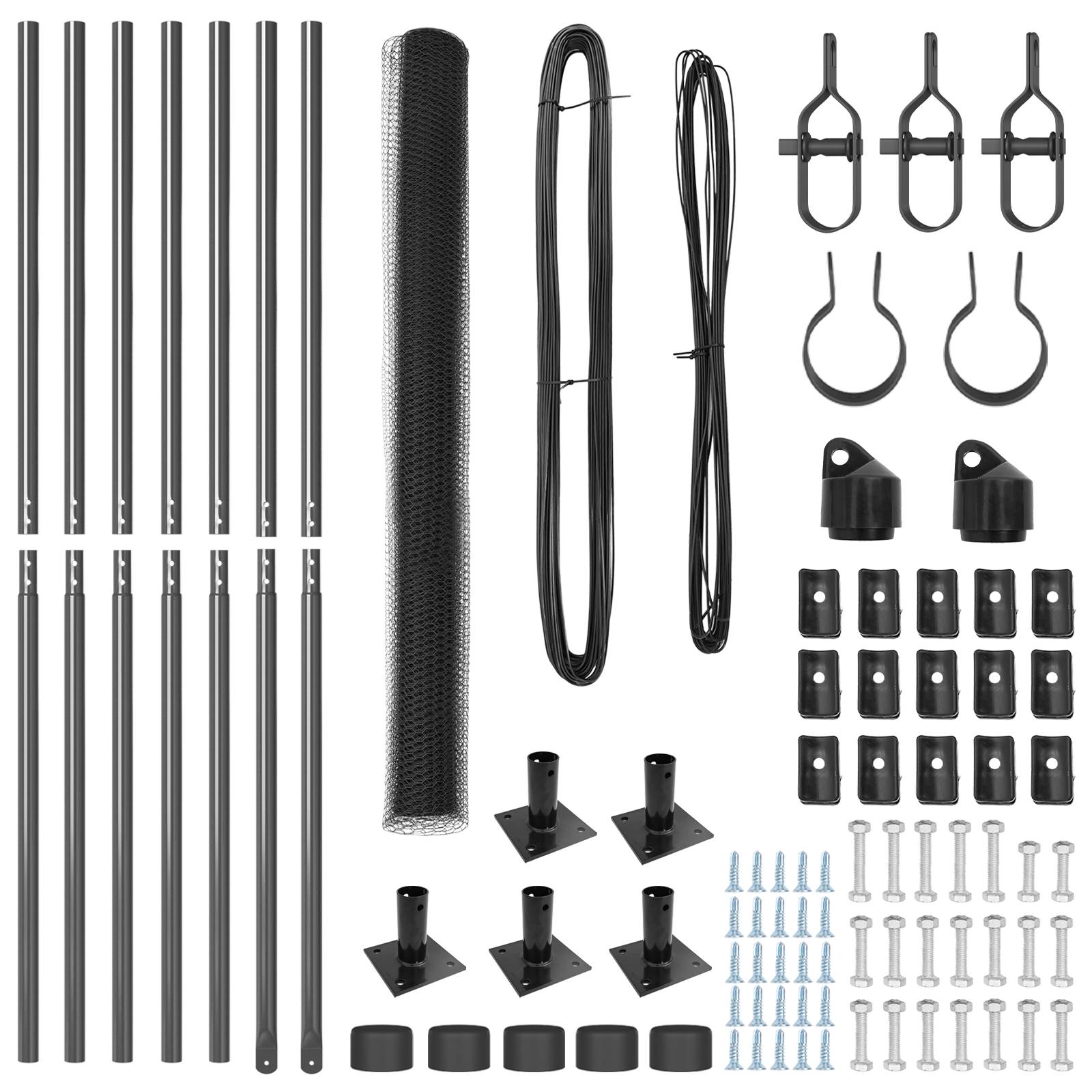 vidaXL Hexagon-Zaun Grau 1.5x10 m Stahl