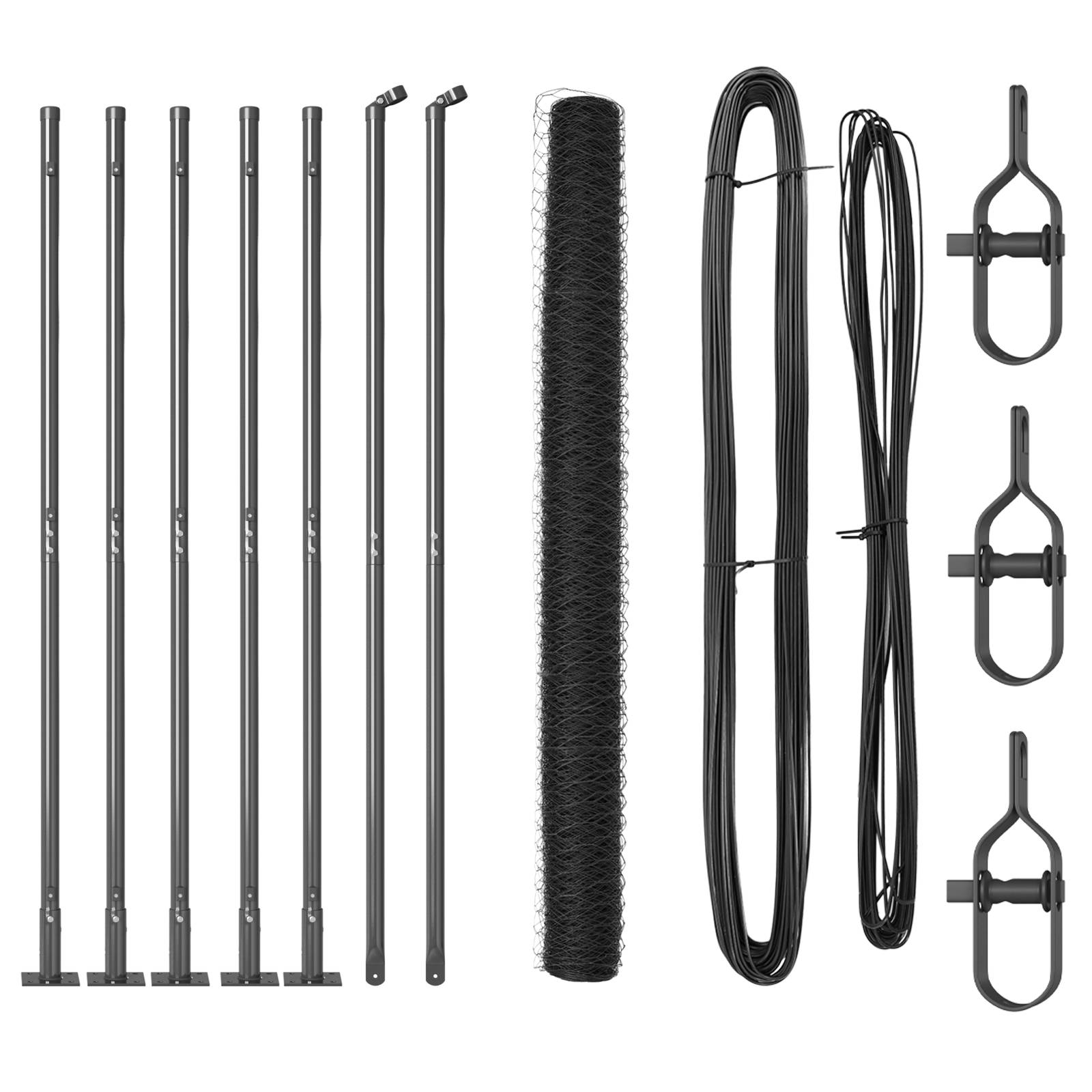 vidaXL Sechseckzaun Grau 1,6x10 m Stahl