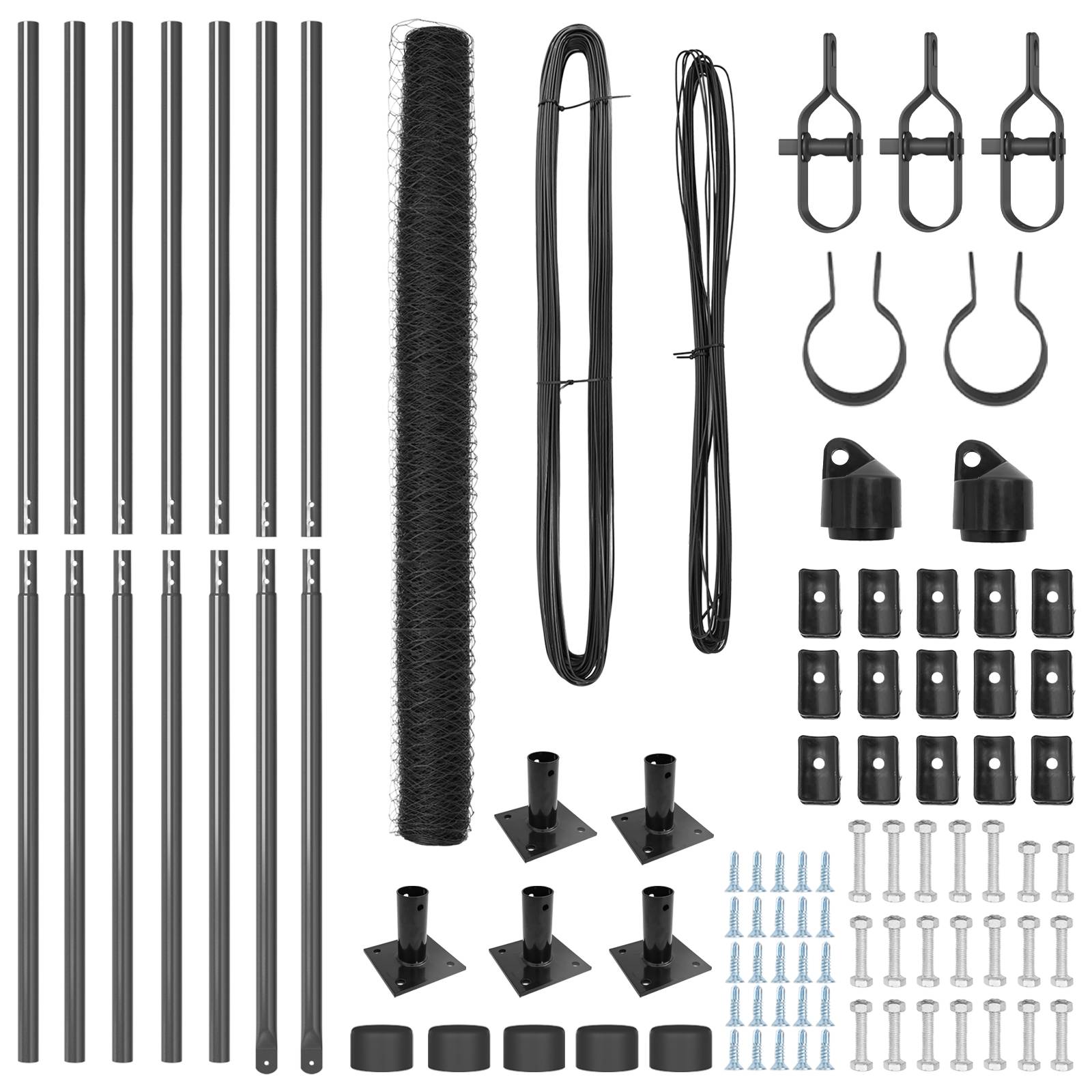vidaXL Sechseckzaun Grau 1,5x10 m Stahl