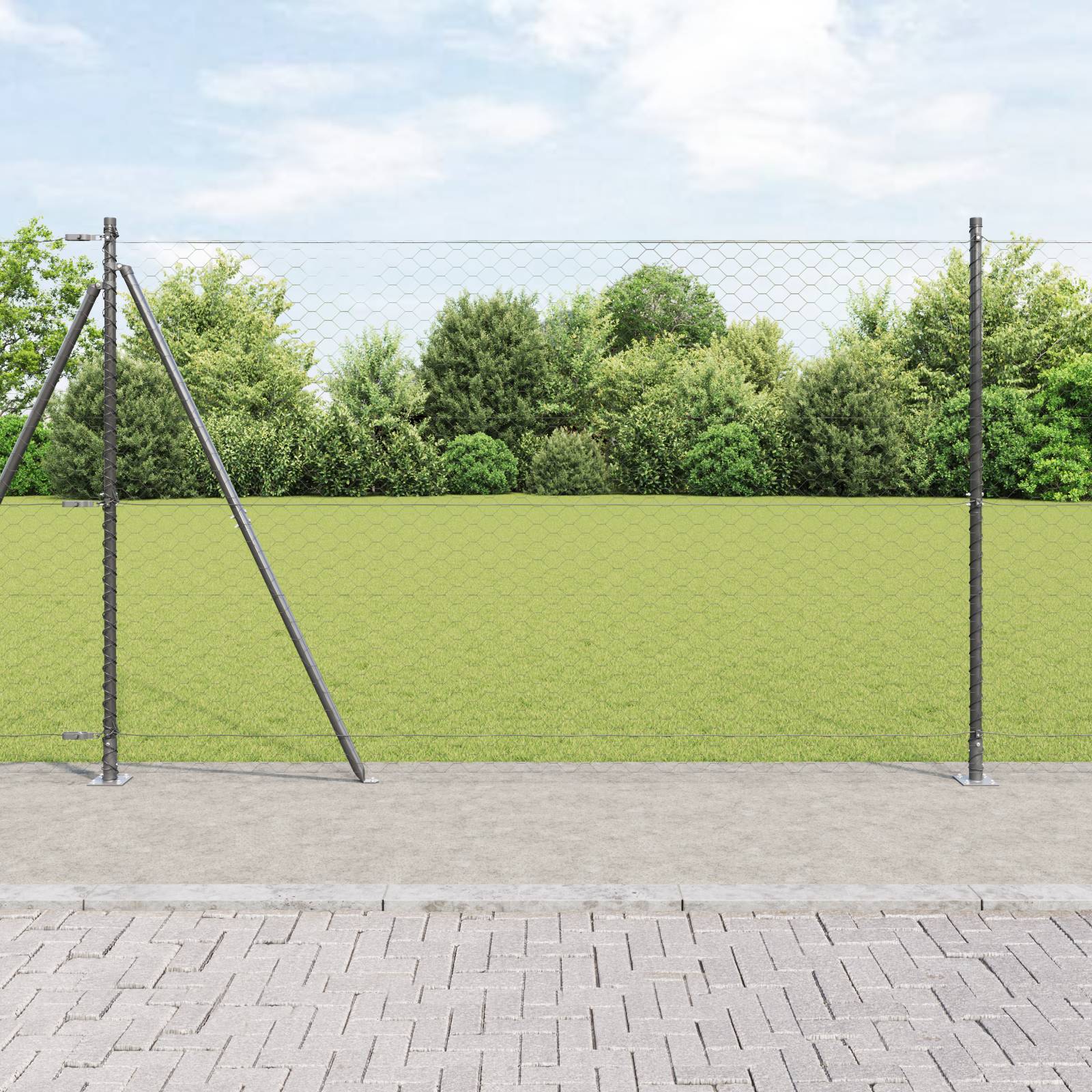 vidaXL Hexagonzaun Grau 1,4x10 m Stahl
