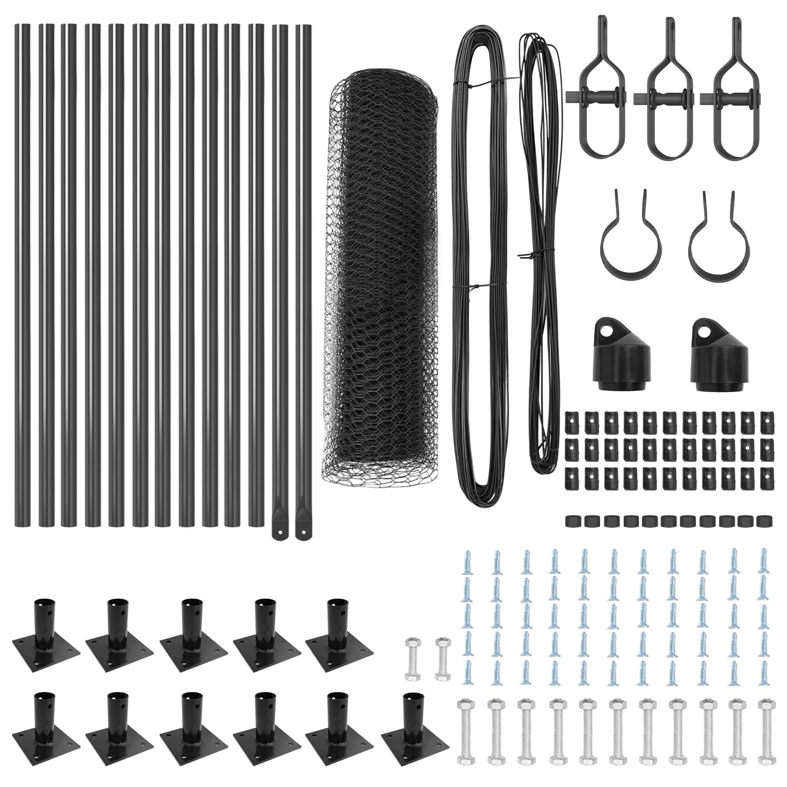 vidaXL Sechseckzaun Grau 0,4x25 m Stahl