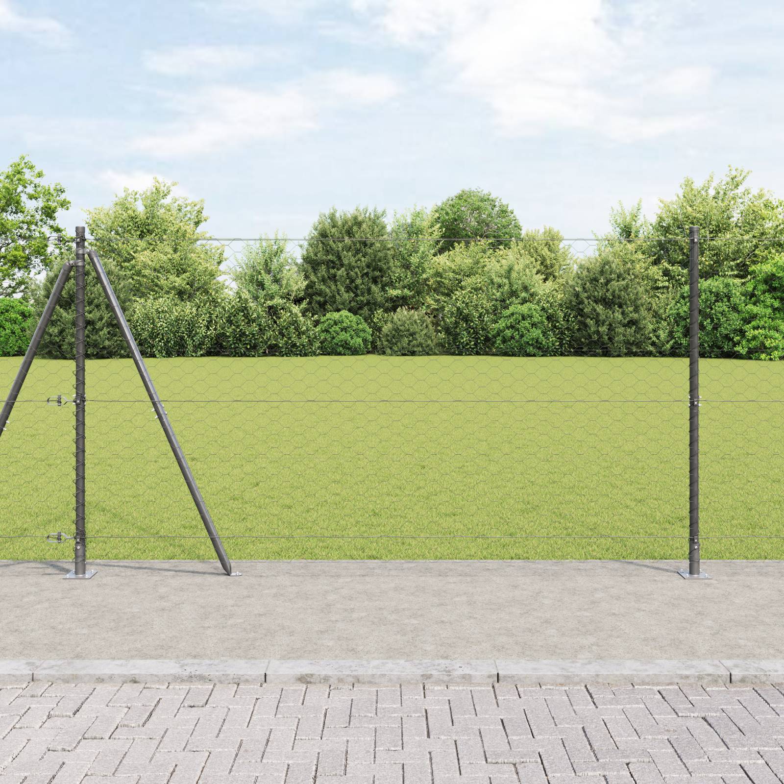 vidaXL Sechseckzaun Grau 1,2x10 m Stahl