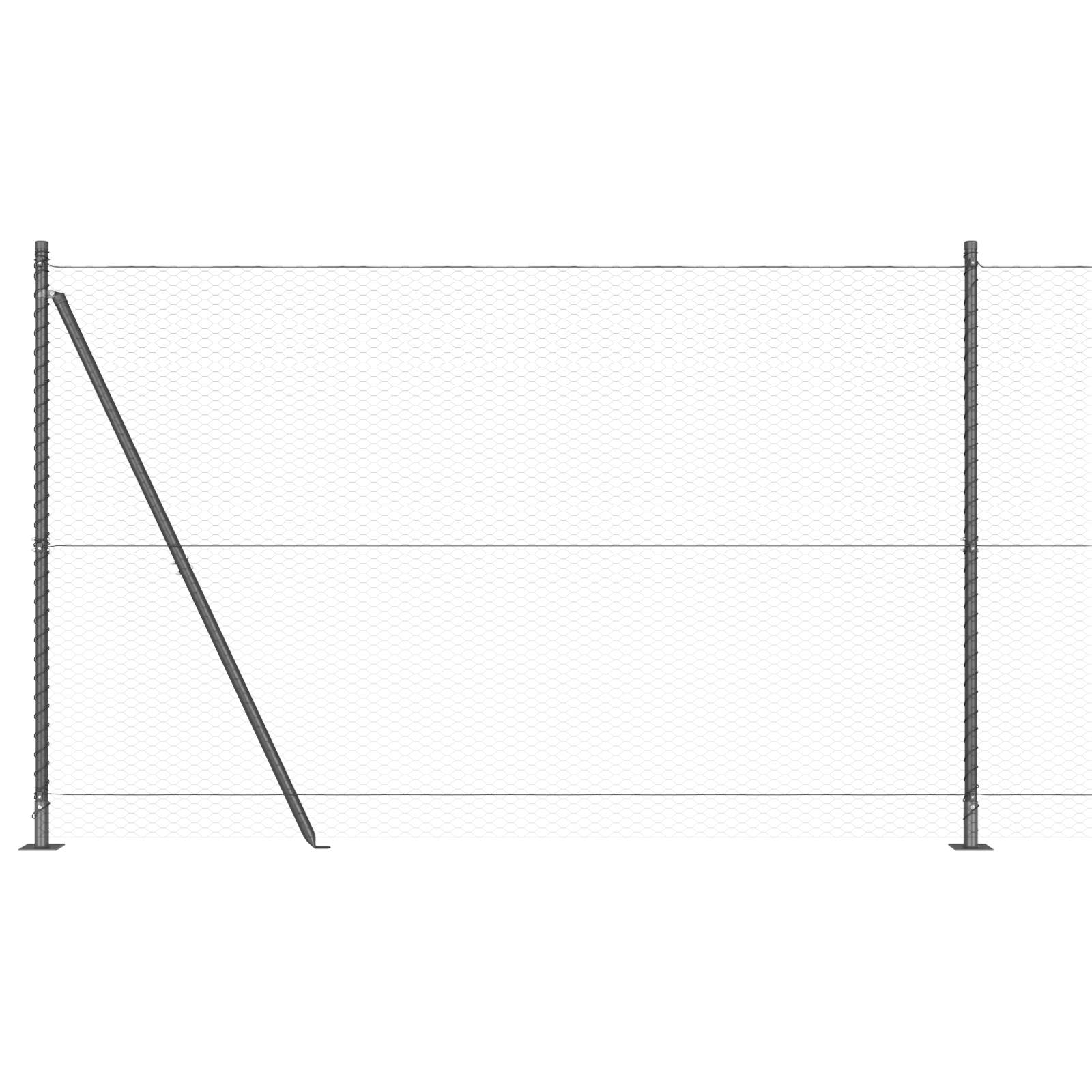 vidaXL Zaunset Set aus 2 Grau Metall 25 x 1,5 m Langlebig