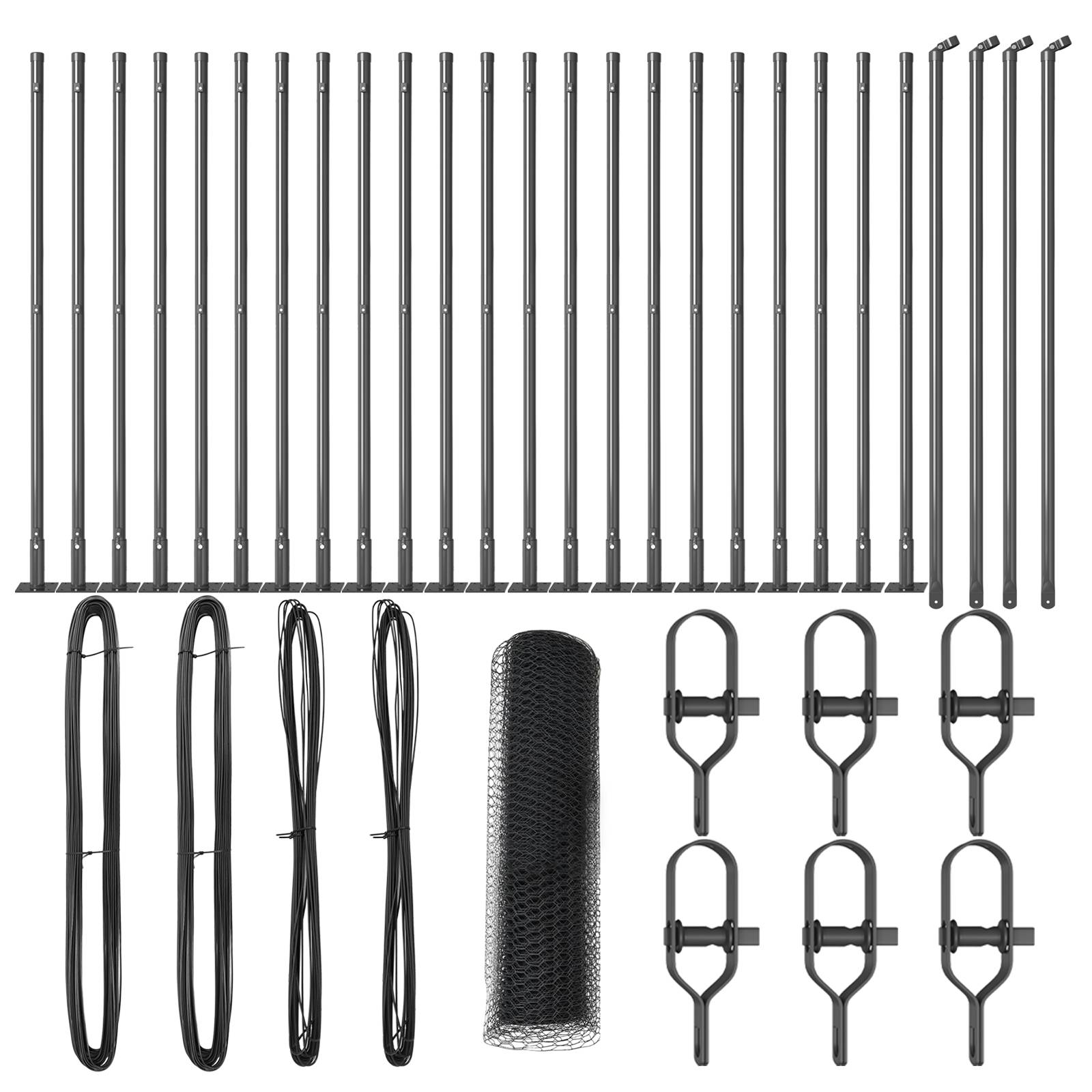 vidaXL Hexagonzaun grau 0.6x50 m Stahl