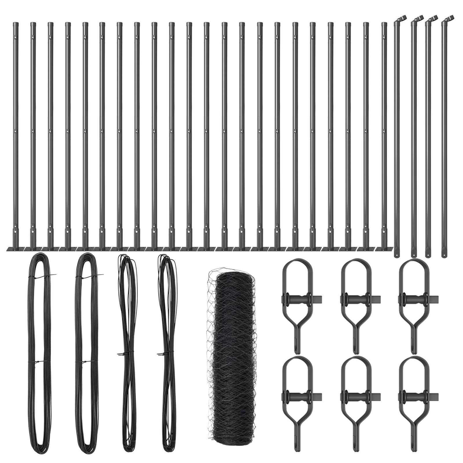 vidaXL Hexagonzaun Grau 0,5x50 m Stahl