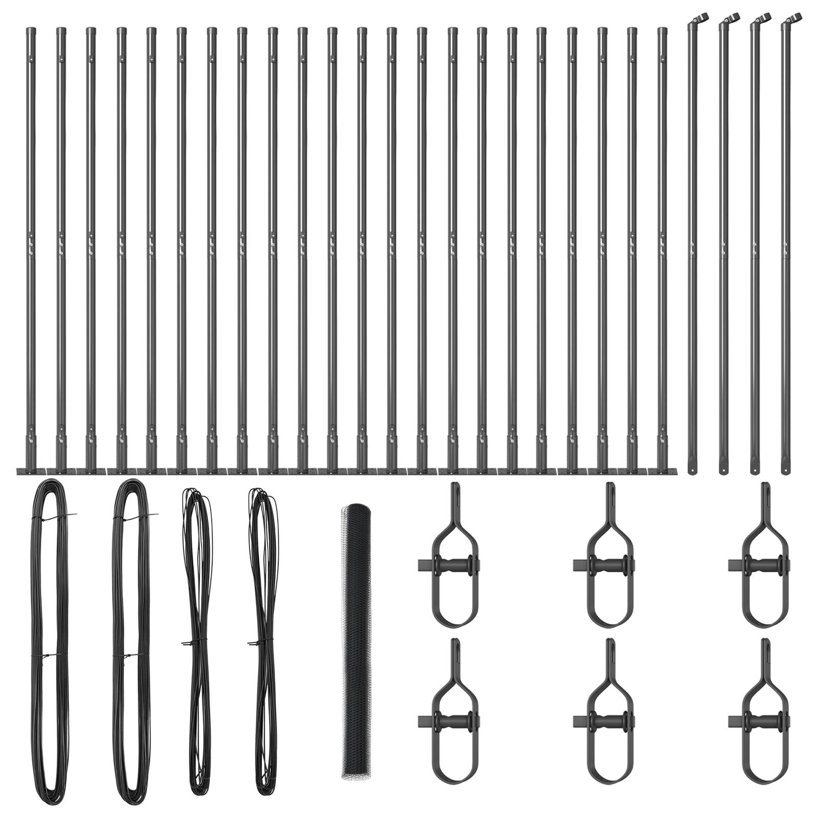 vidaXL Hexagonzaun Grau 1,5x50 m Stahl