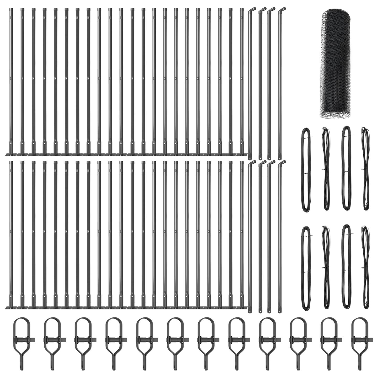 vidaXL Sechseckzaun Grau 0.8x100 m Stahl