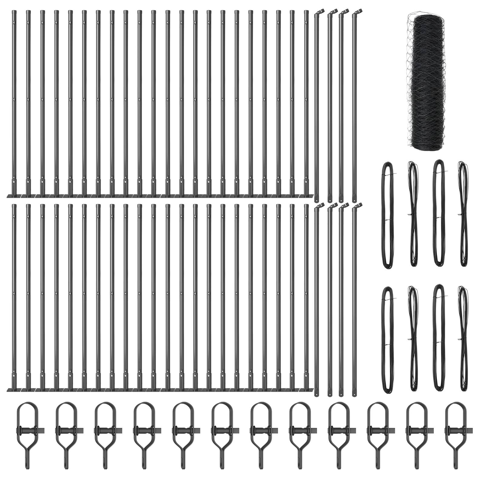 vidaXL Hexagon-Zaun Grau 1x100 m Stahl