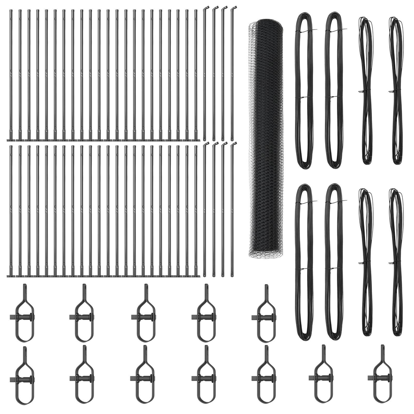 vidaXL Sechseckzaun Grau 1.2x100 m Stahl
