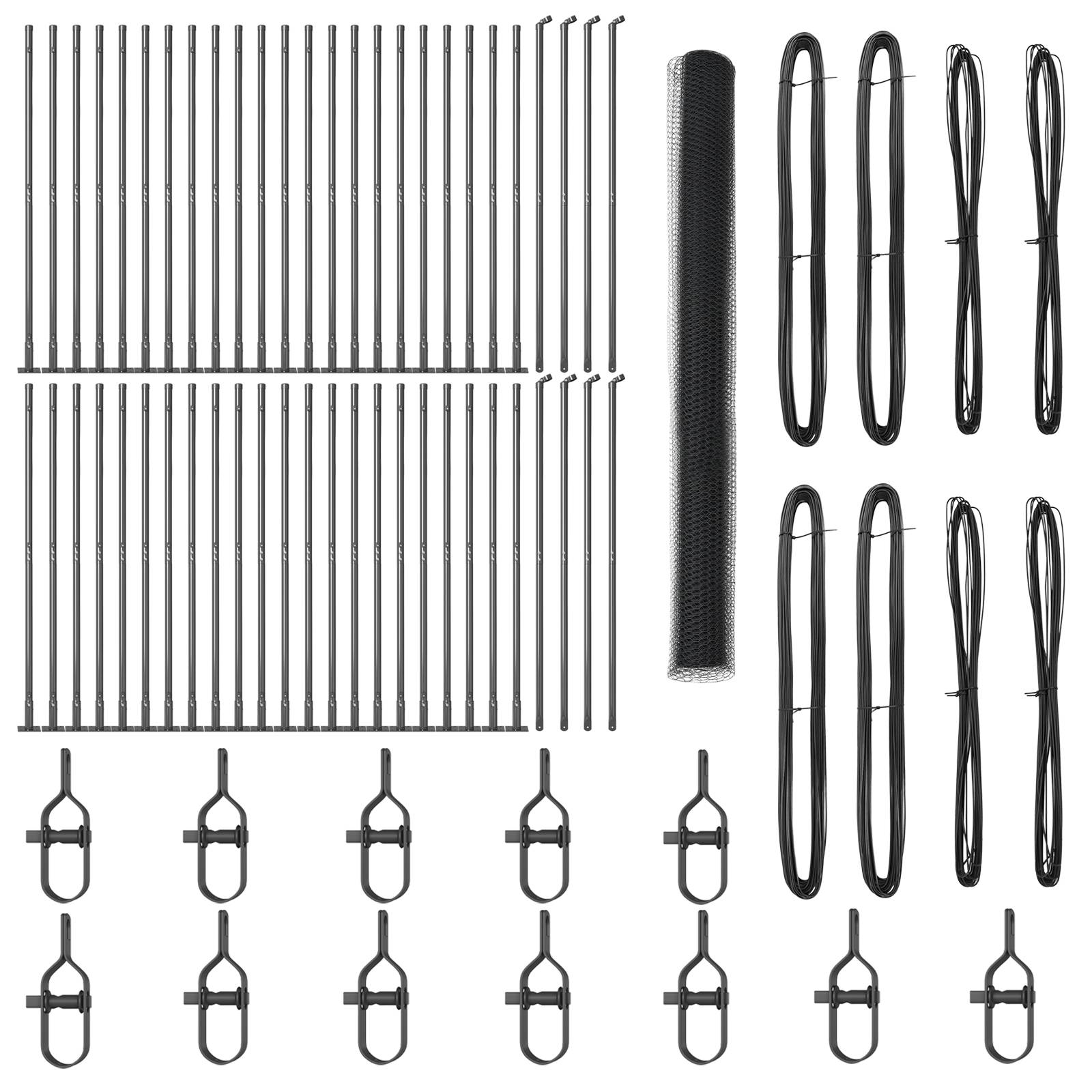 vidaXL Sechseckzaun Grau 1,6x100 m Stahl