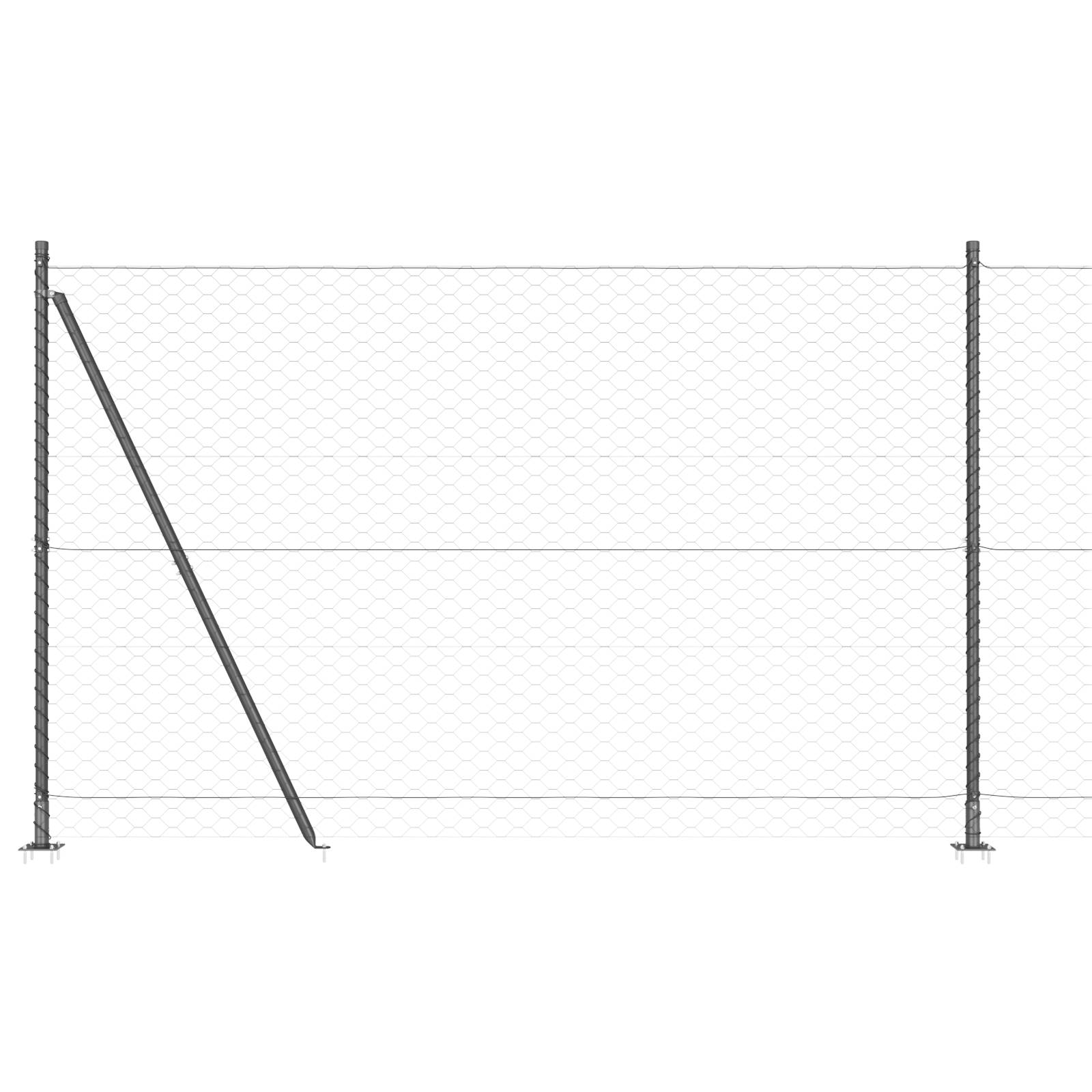 vidaXL Hexagonzaun Grau 1,5x100 m Stahl