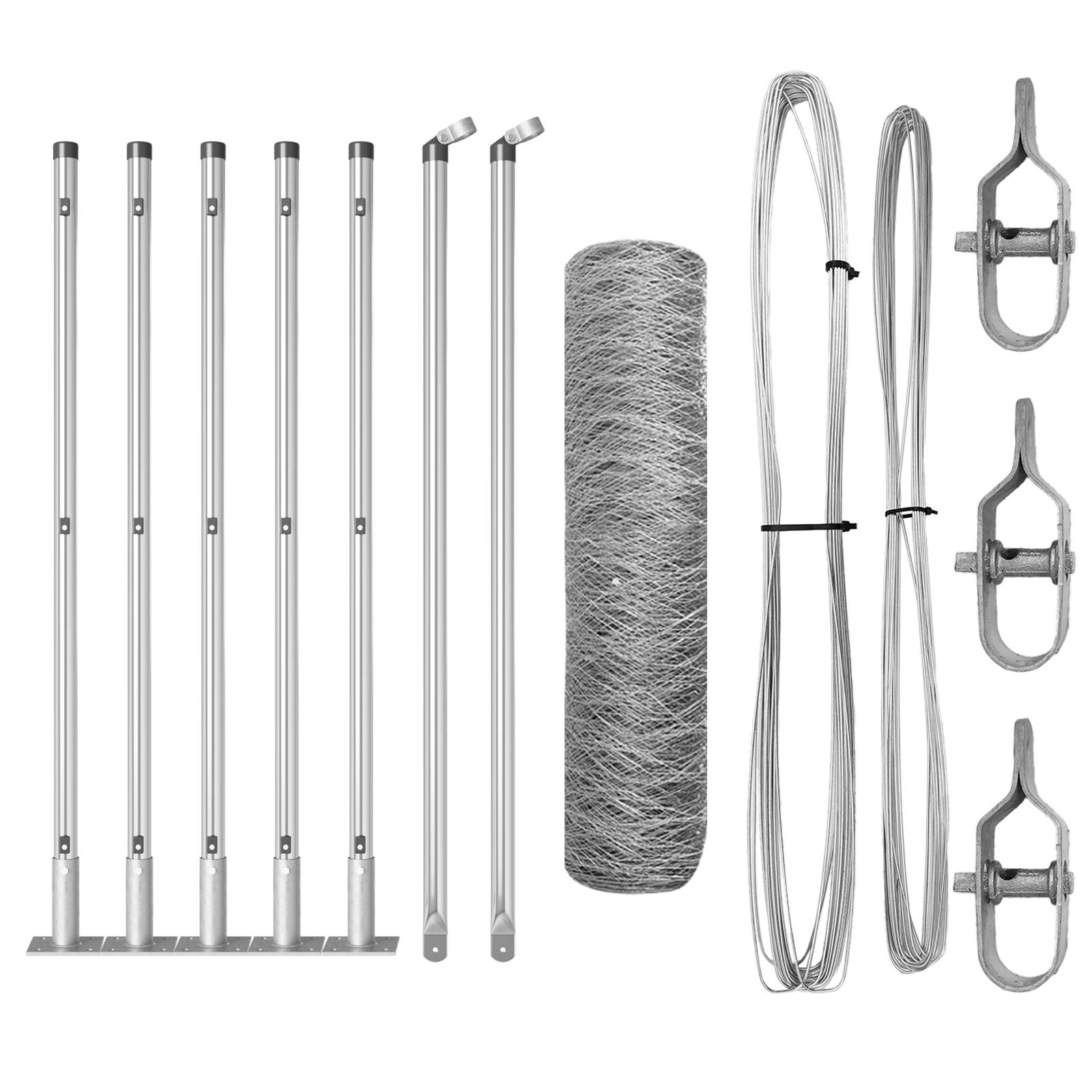 vidaXL Sechseckzaun 0.4x10 m verzinkter Stahl