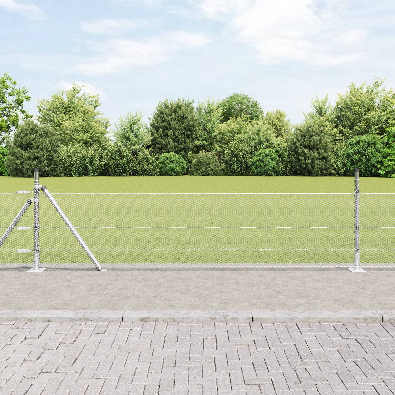 vidaXL Sechseckzaun 0,4x50 m Galvanisierter Stahl