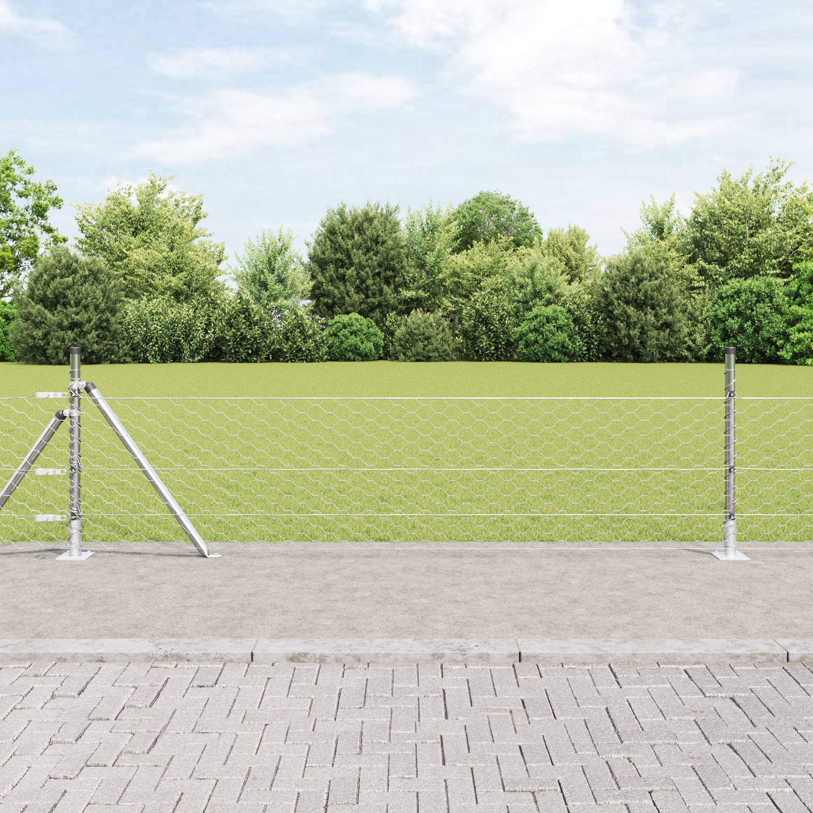 vidaXL Sechseckzaun 0,5x10 m Verzinkter Stahl