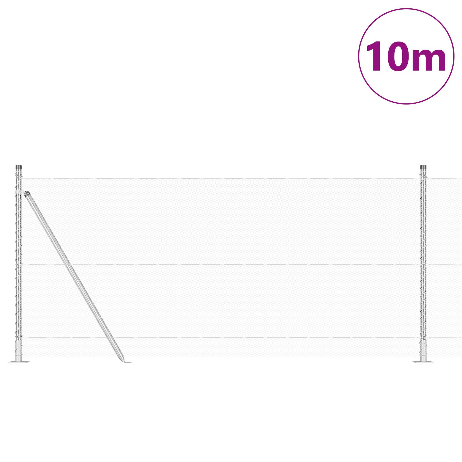 vidaXL Sechseckzaun 1x10 m Verzinkter Stahl