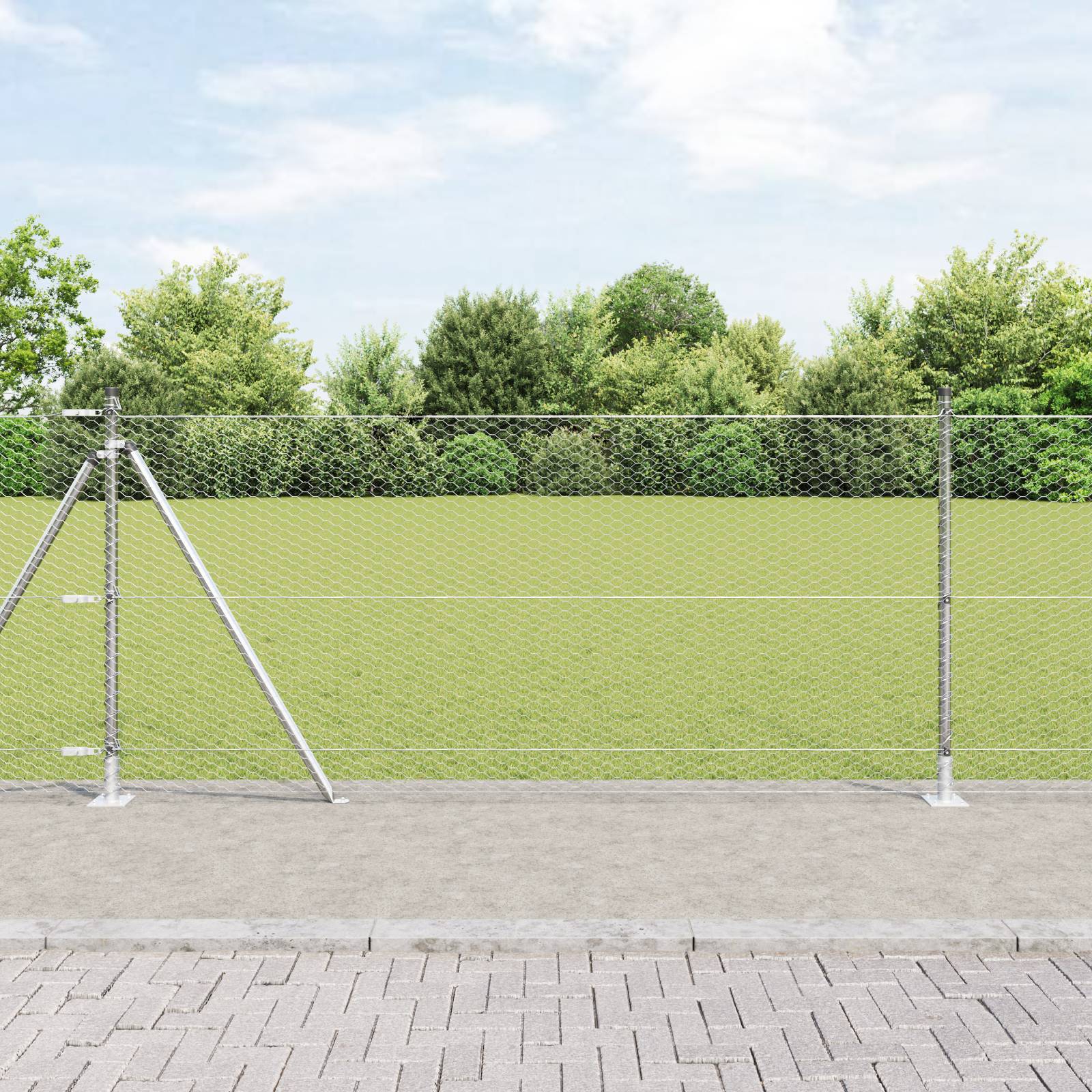 vidaXL Hexagonzaun 0,8x25 m Verzinkter Stahl