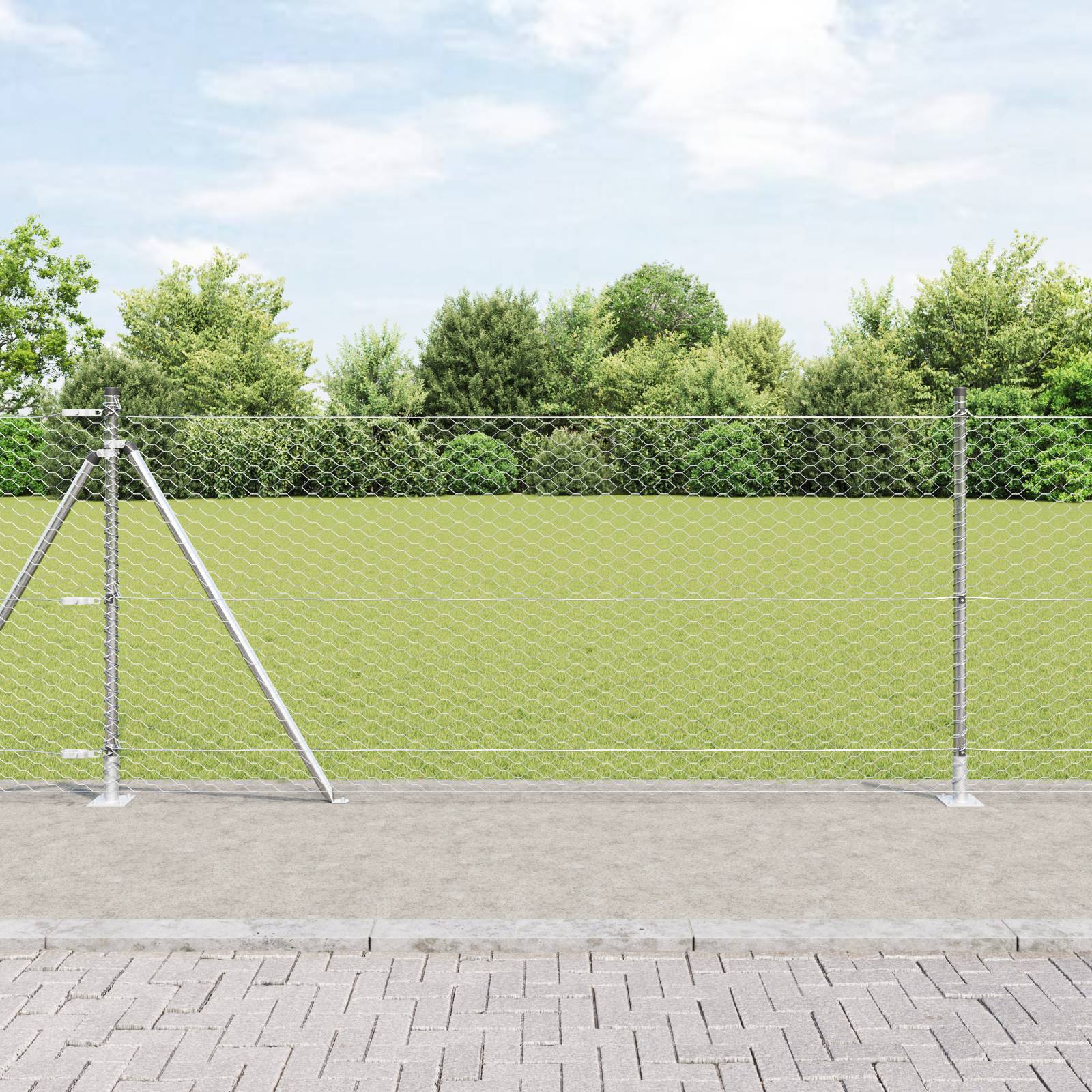 vidaXL Sechseckiger Zaun 1x10 m Verzinkter Stahl