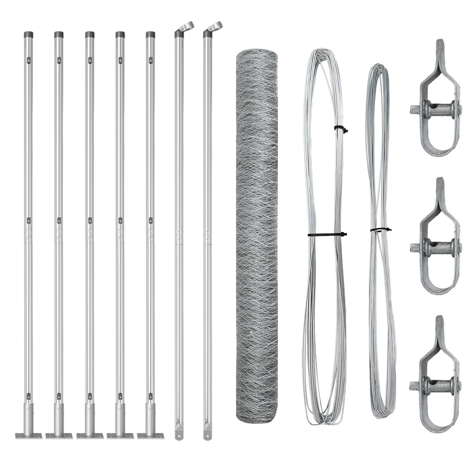 vidaXL Hexagon Zaun 1,2x10 m Verzinkter Stahl
