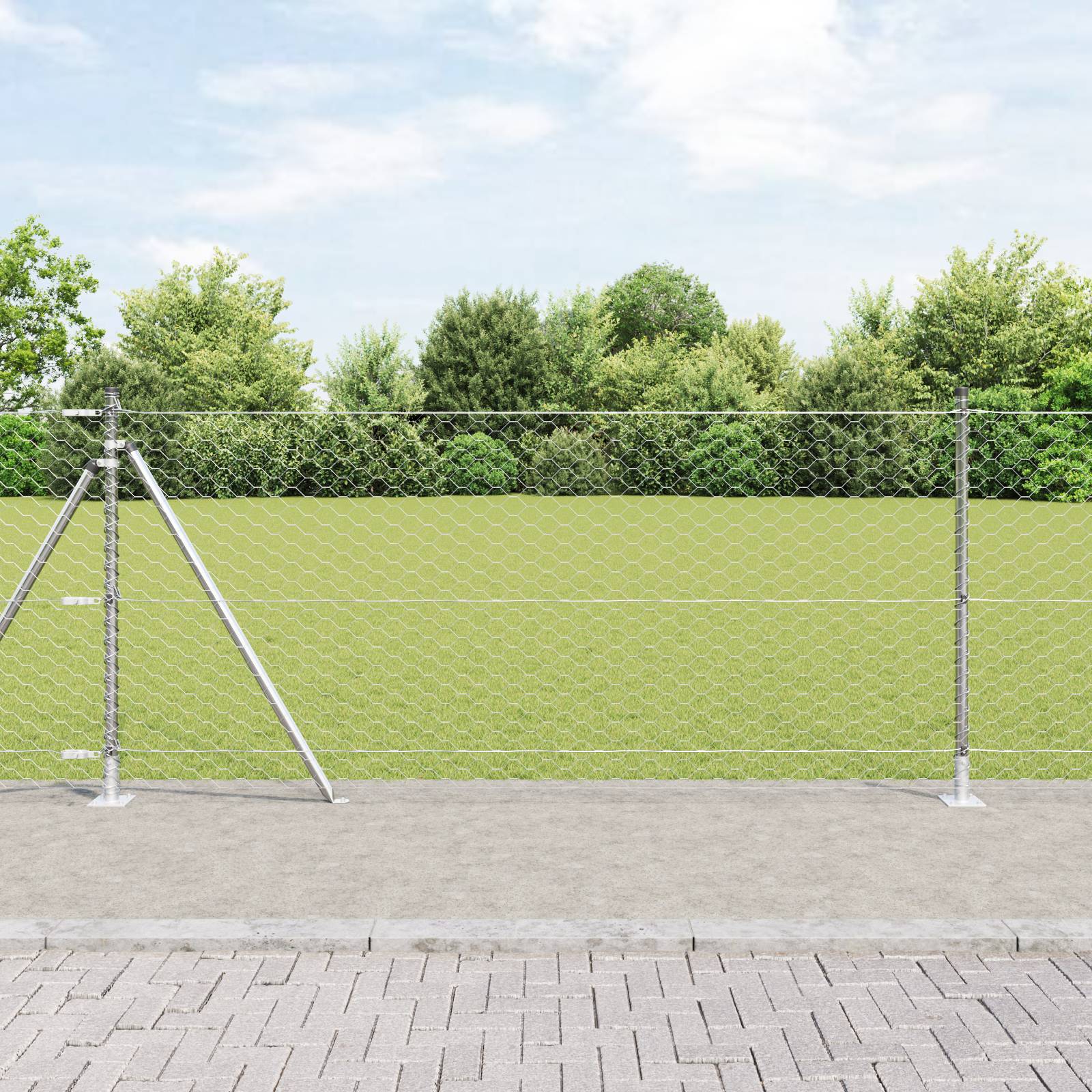 vidaXL Sechseckzaun 1x100 m Feuerverzinkter Stahl