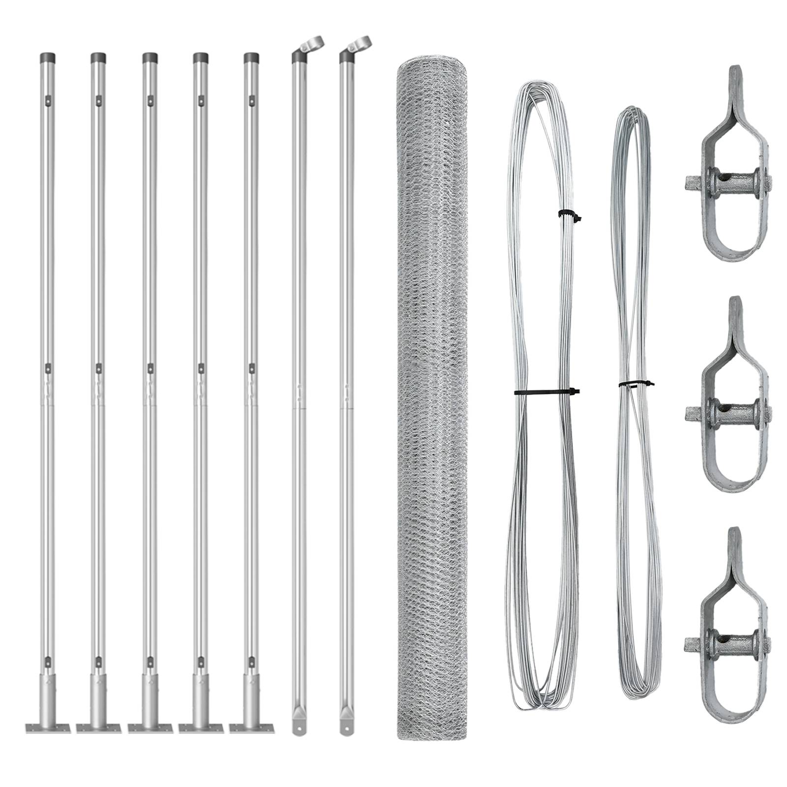 vidaXL Sechseckzaun 1,6x10 m verzinkter Stahl