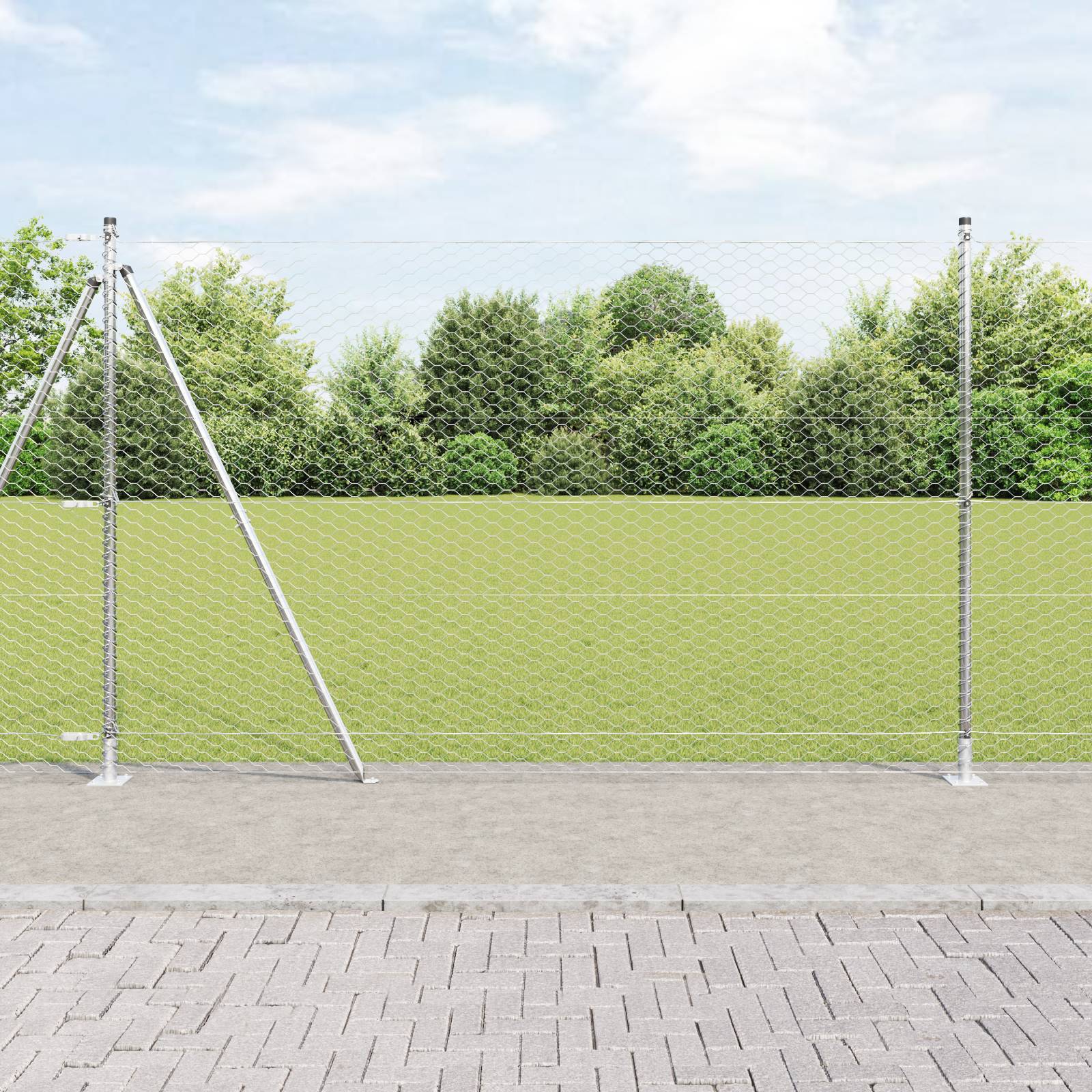 vidaXL Hexagon Zaun 1,6x50 m Verzinkter Stahl