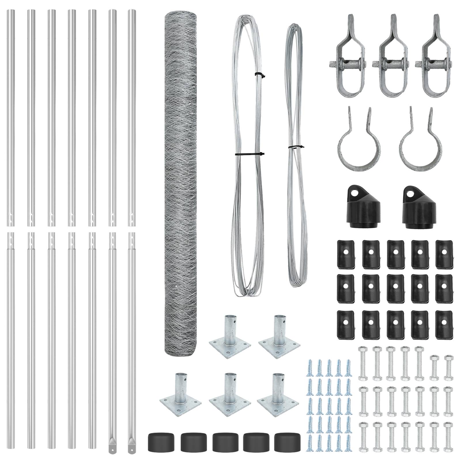 vidaXL Sechseckzaun 1,5x10 m Galvanisierter Stahl