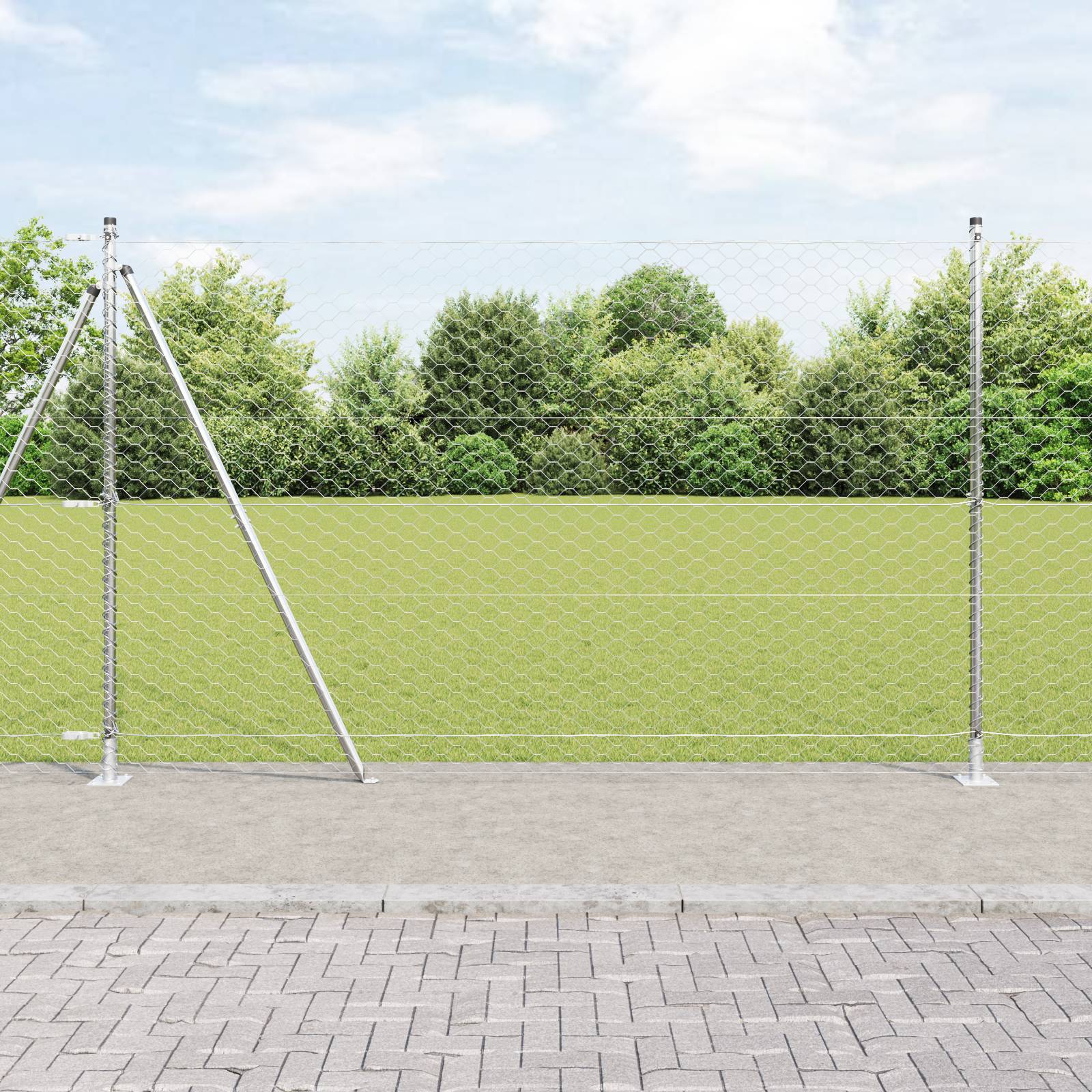 vidaXL Sechseckzaun 1,5x100 m Verzinkter Stahl